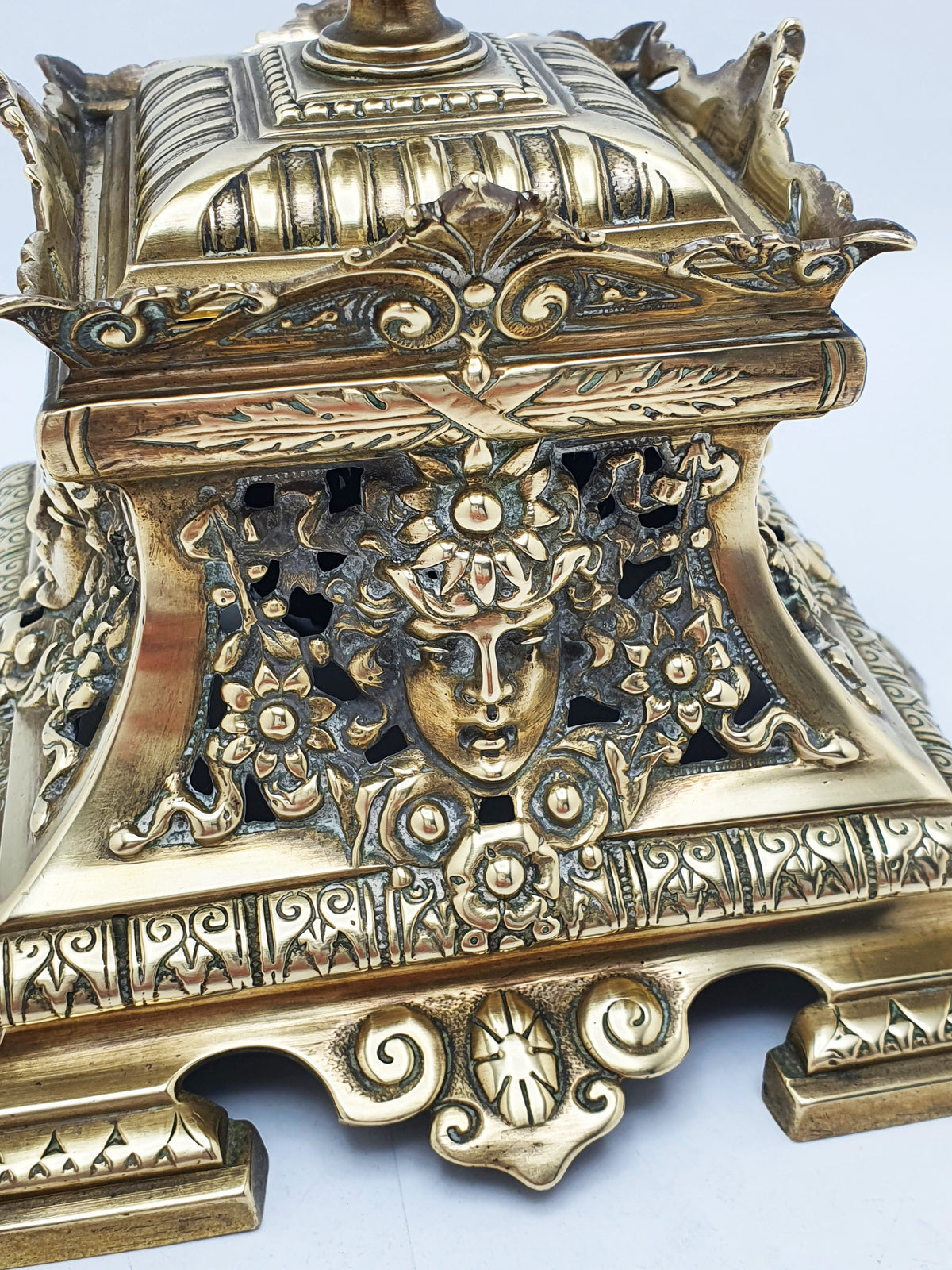 Fabulous Large Grand Tour Brass Inkwell With Eagle Finial – circa 1880