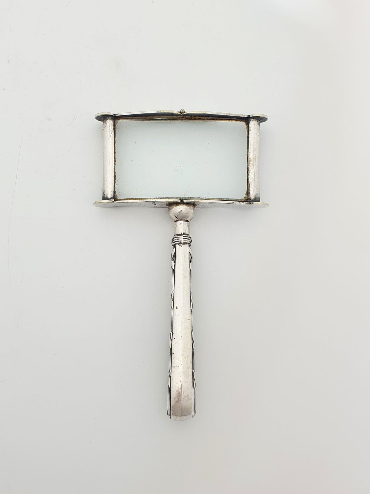 Antique Edwardian Sterling Silver Rectangular Magnifying Glass - 1908
