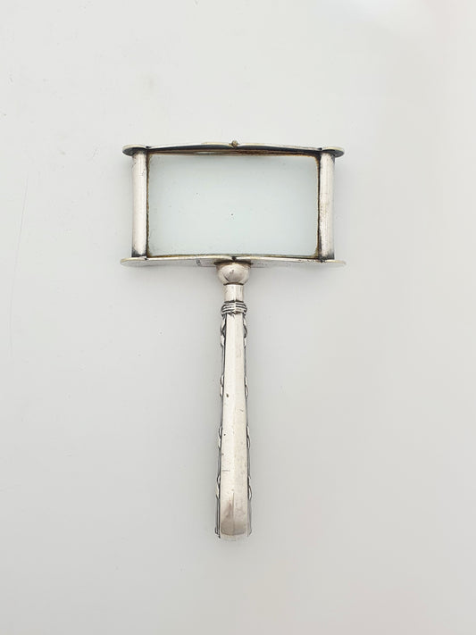 Antique Edwardian Sterling Silver Rectangular Magnifying Glass - 1908