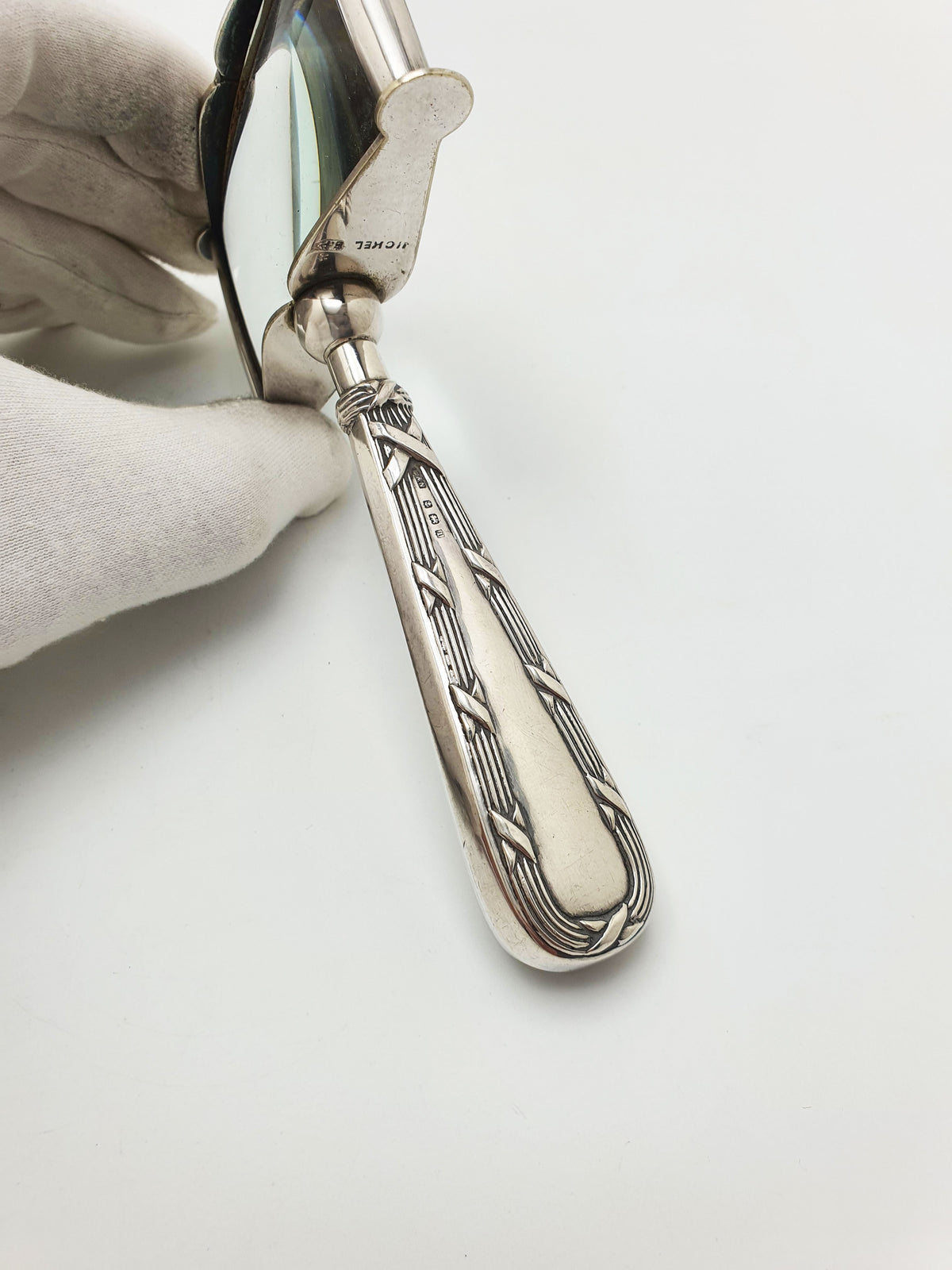Antique Edwardian Sterling Silver Rectangular Magnifying Glass - 1908