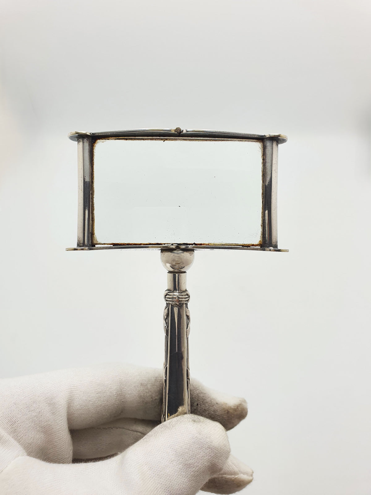Antique Edwardian Sterling Silver Rectangular Magnifying Glass - 1908