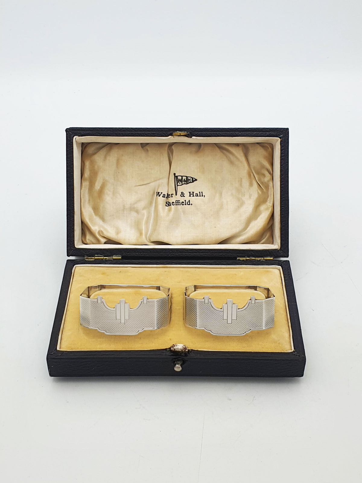Pair of Art Deco Sterling Silver Napkin Rings - 1946
