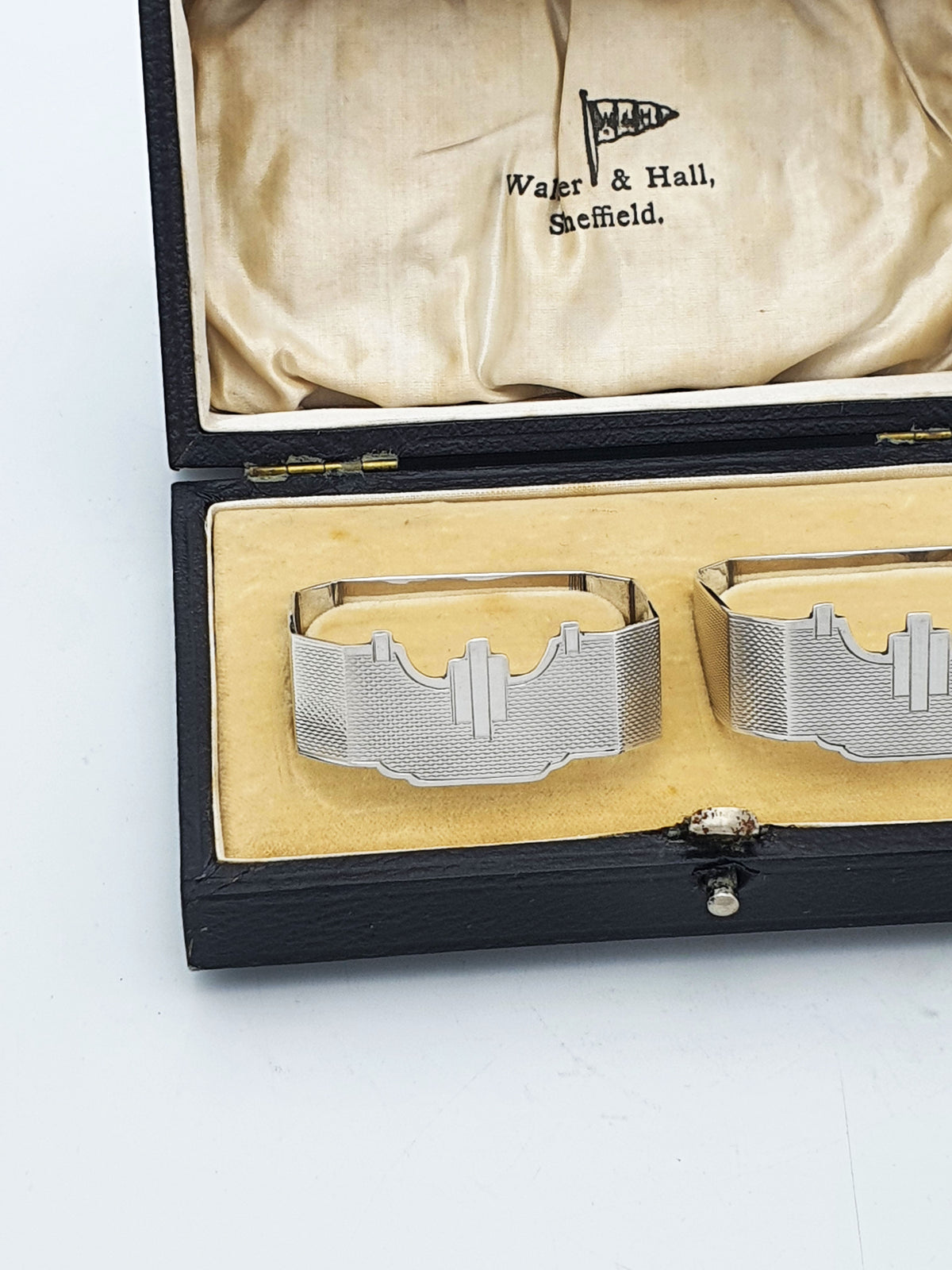 Pair of Art Deco Sterling Silver Napkin Rings - 1946