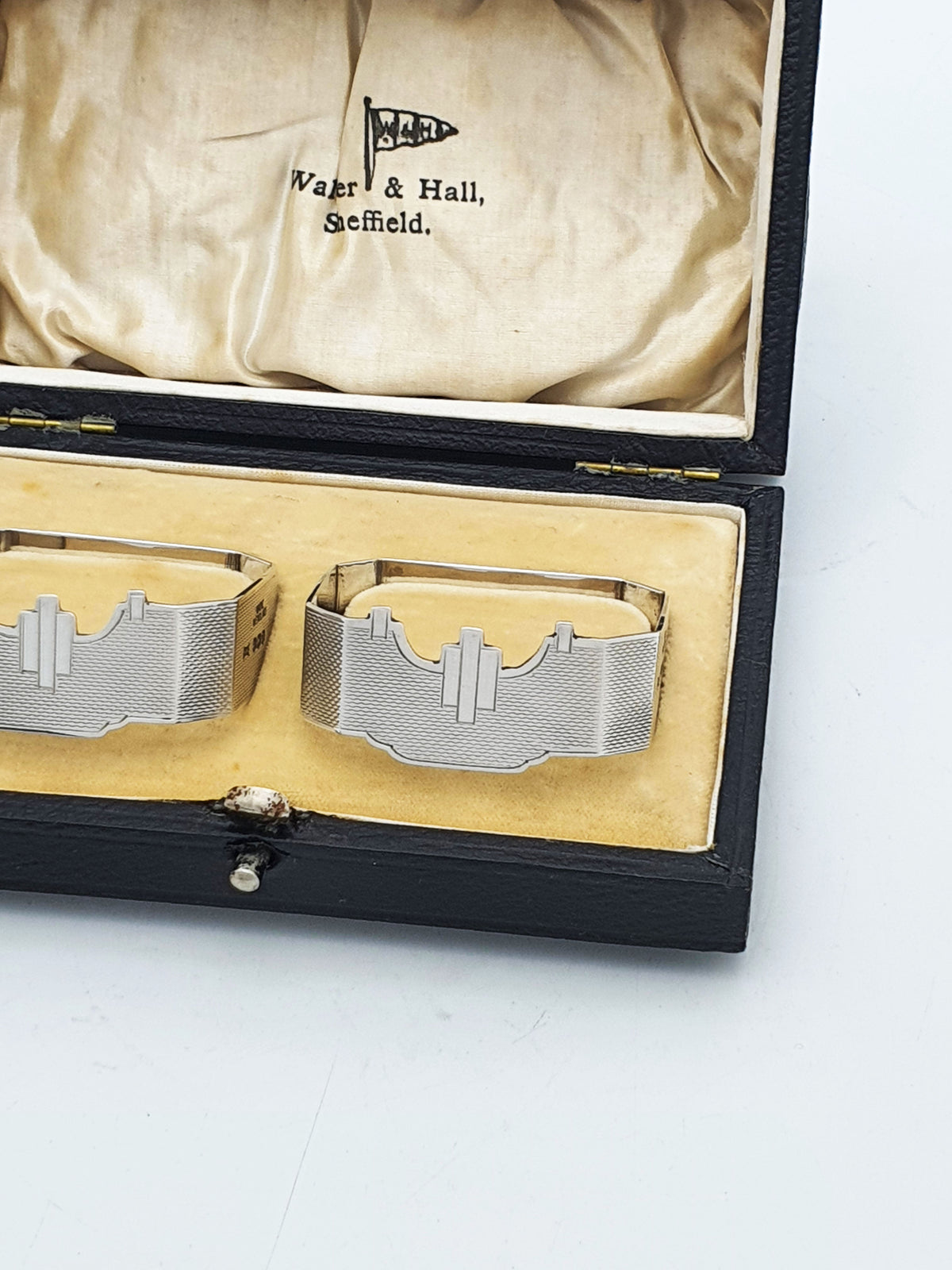 Pair of Art Deco Sterling Silver Napkin Rings - 1946