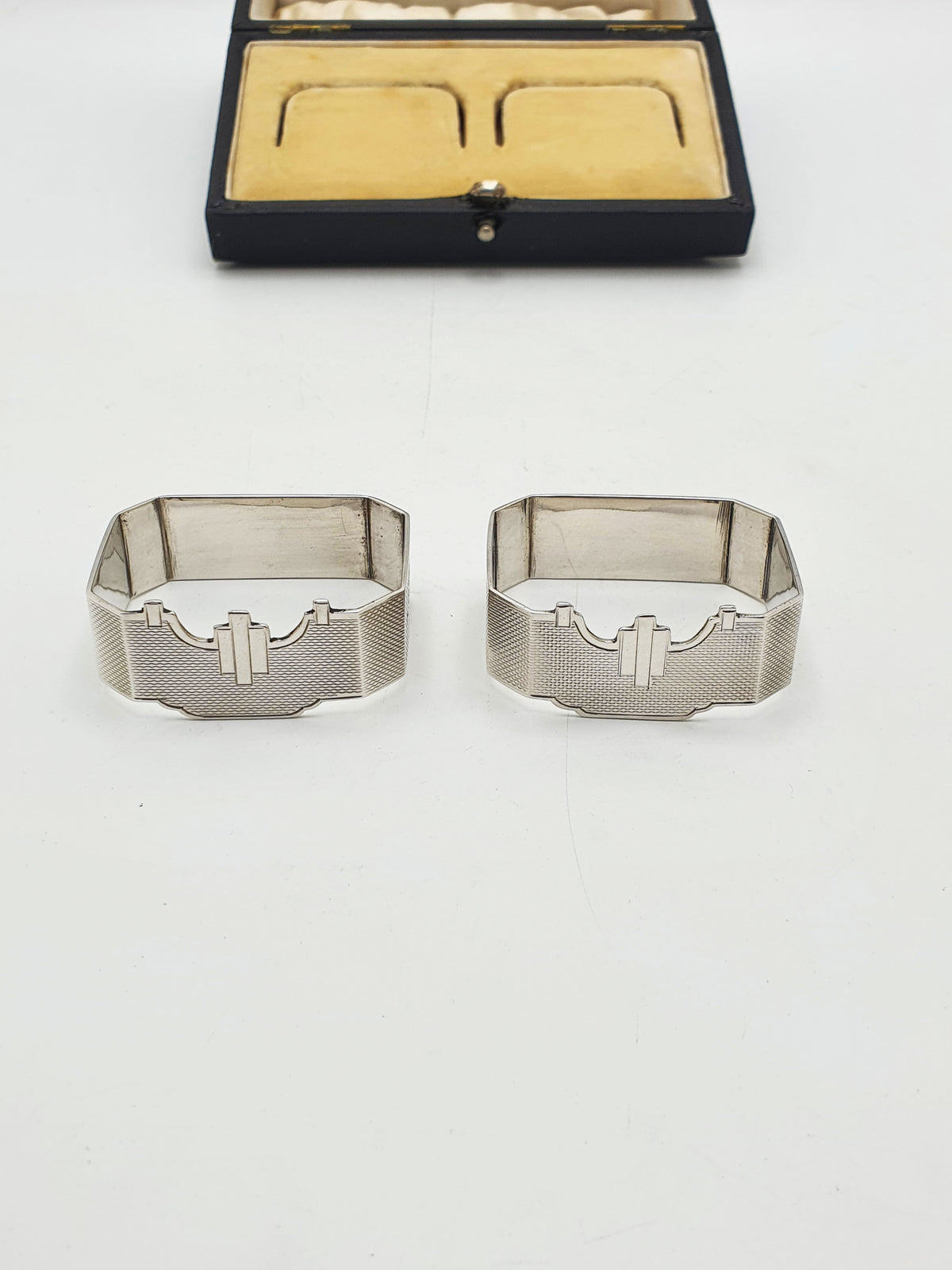 Pair of Art Deco Sterling Silver Napkin Rings - 1946