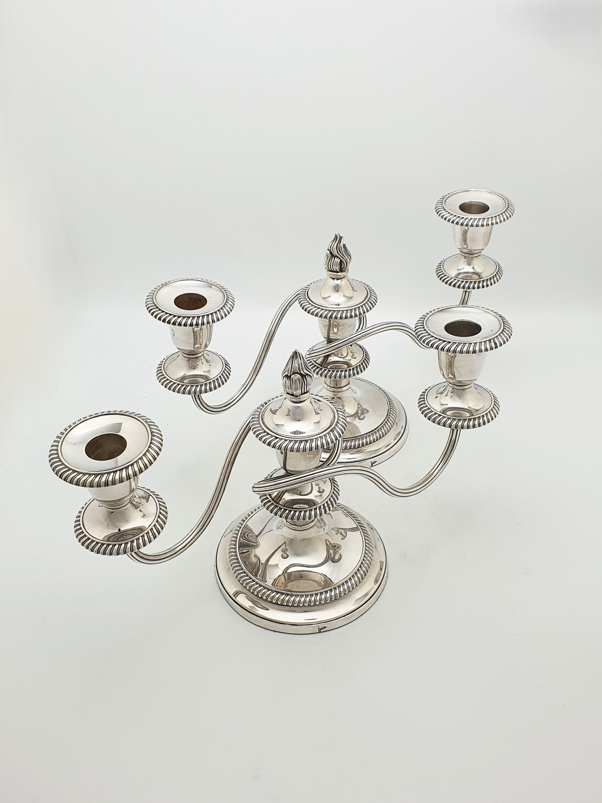 Pair of Antique Walker & Hall Silver Plated Low Candelabra – circa 1920