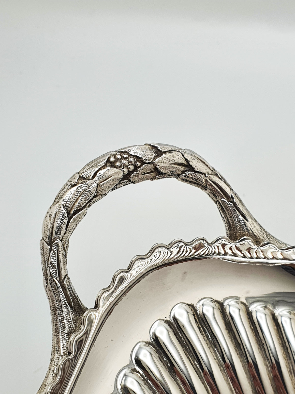 Antique Walker & Hall Silver Plated Bread Basket With Mother Of Pearl Fork – circa 1905