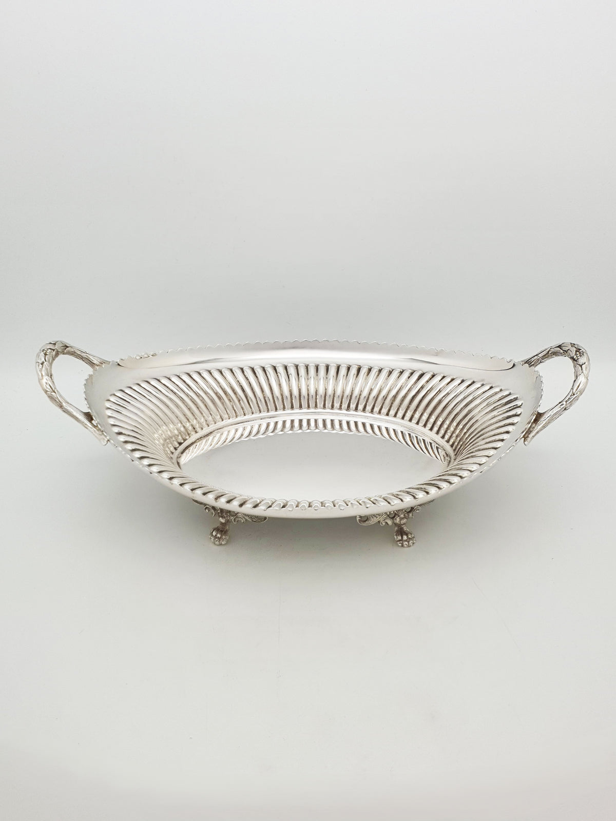 Antique Walker & Hall Silver Plated Bread Basket With Mother Of Pearl Fork – circa 1905