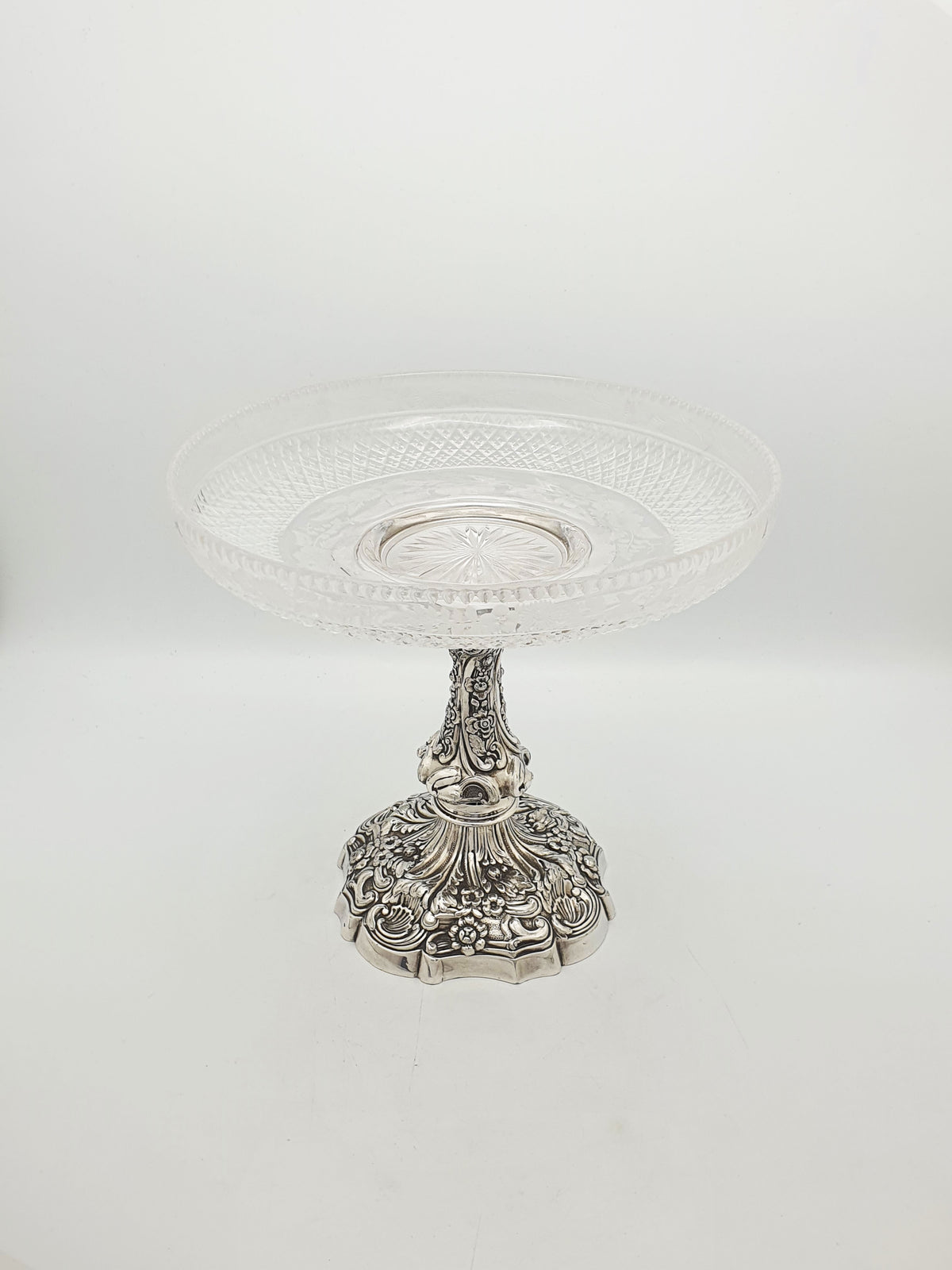 Antique Edwardian Walker & Hall Silver Plated Cut Glass Centrepiece – circa 1905