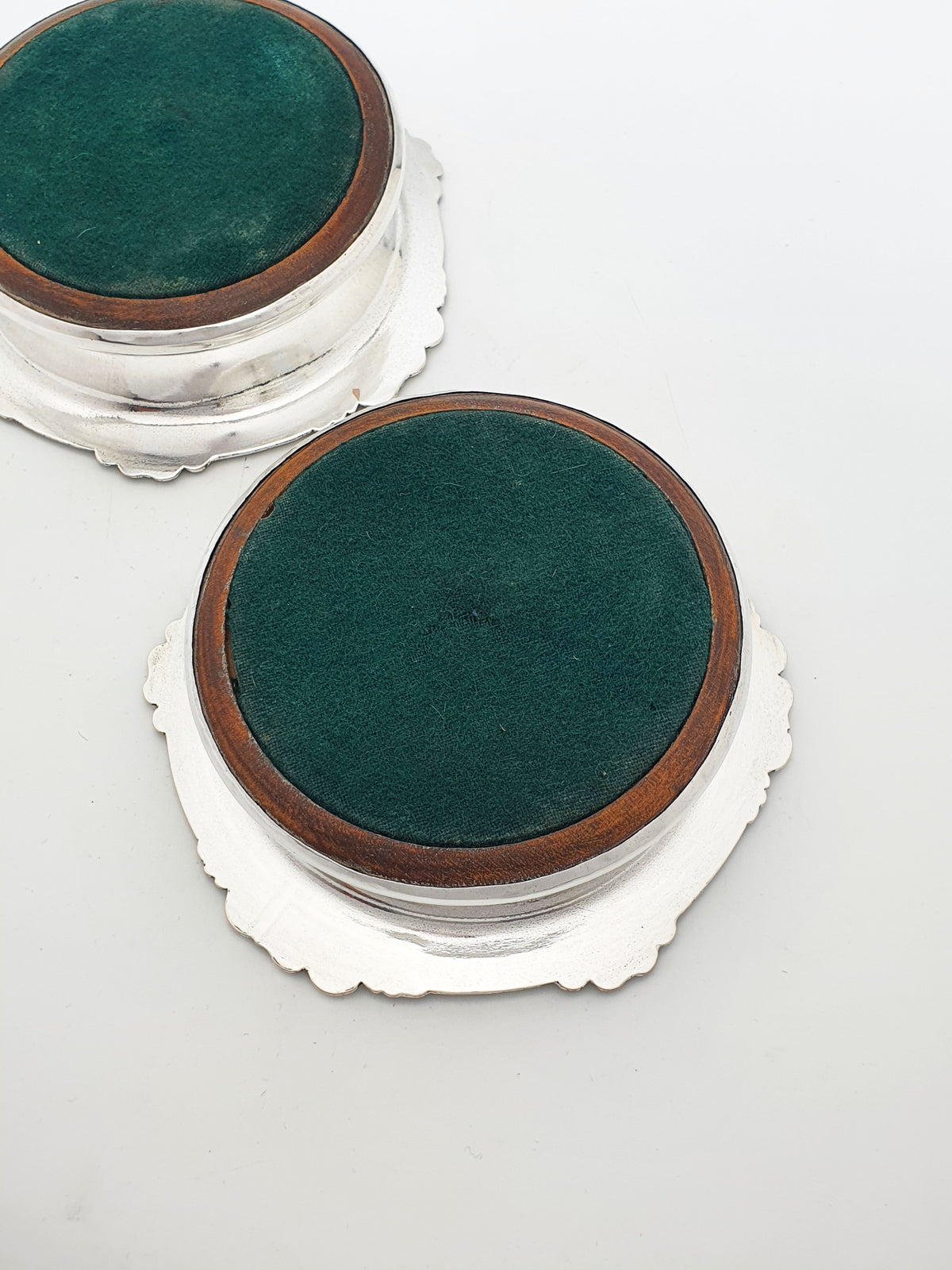 Pair of Antique Victorian Silver Plated Wine Bottle Coasters - circa 1890