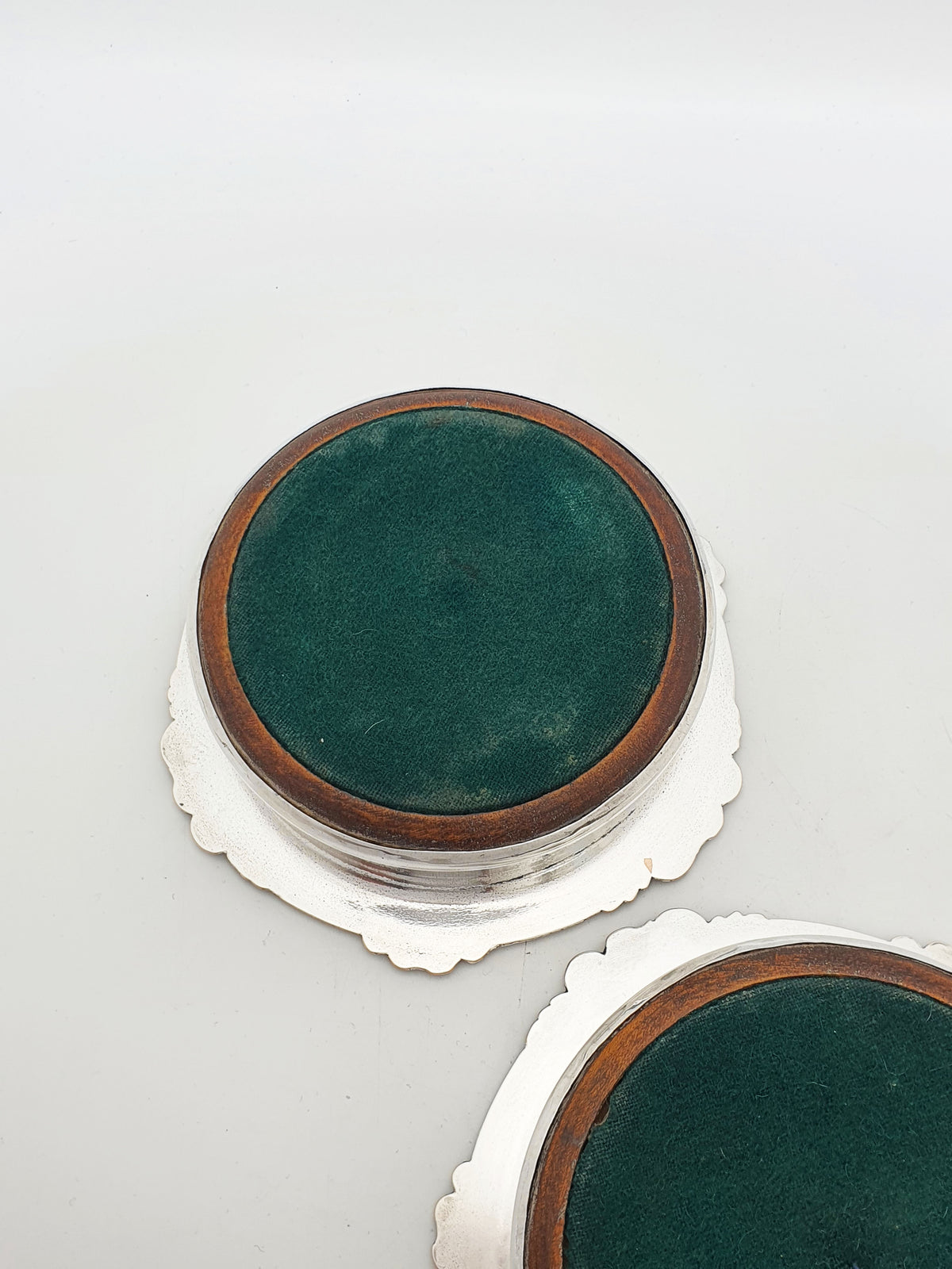 Pair of Antique Victorian Silver Plated Wine Bottle Coasters - circa 1890