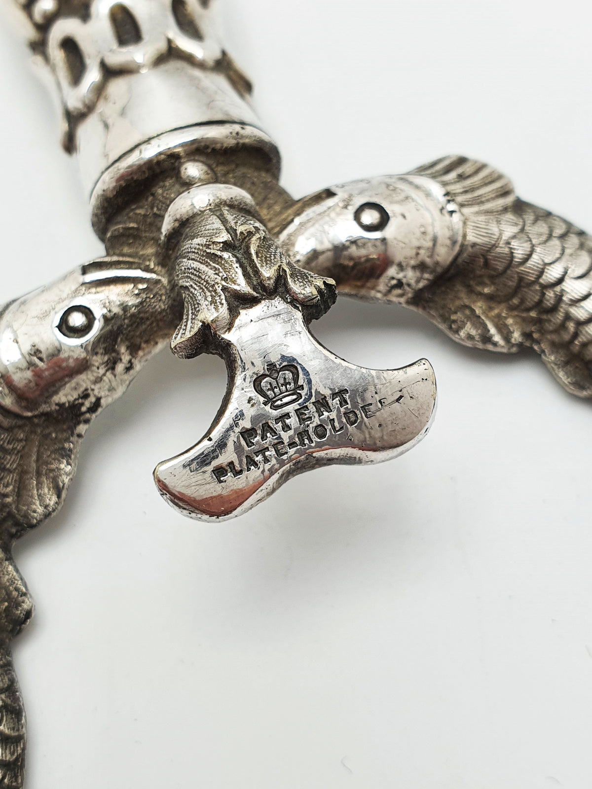 Unusual Pair of Antique Victorian Silver Plated Fish Plate Holders – circa 1890