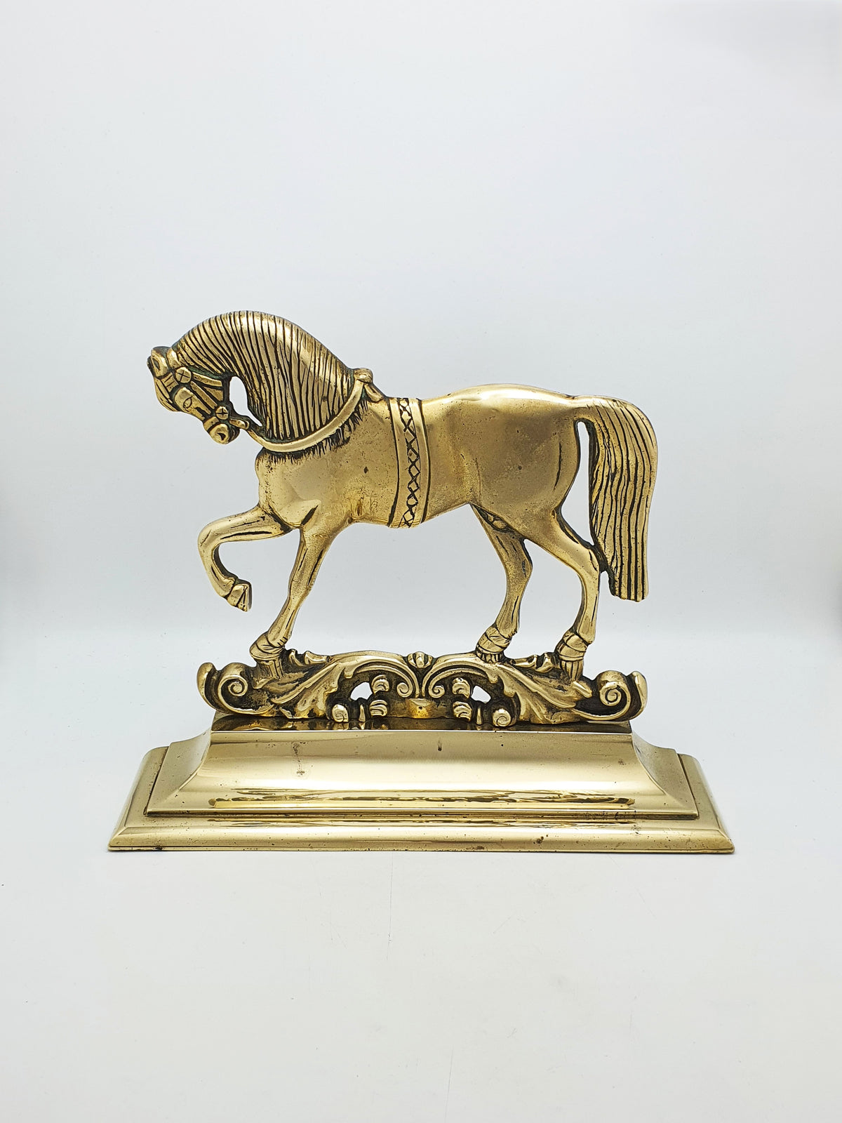 Antique Victorian Cast Brass Horse Doorstop – circa 1880