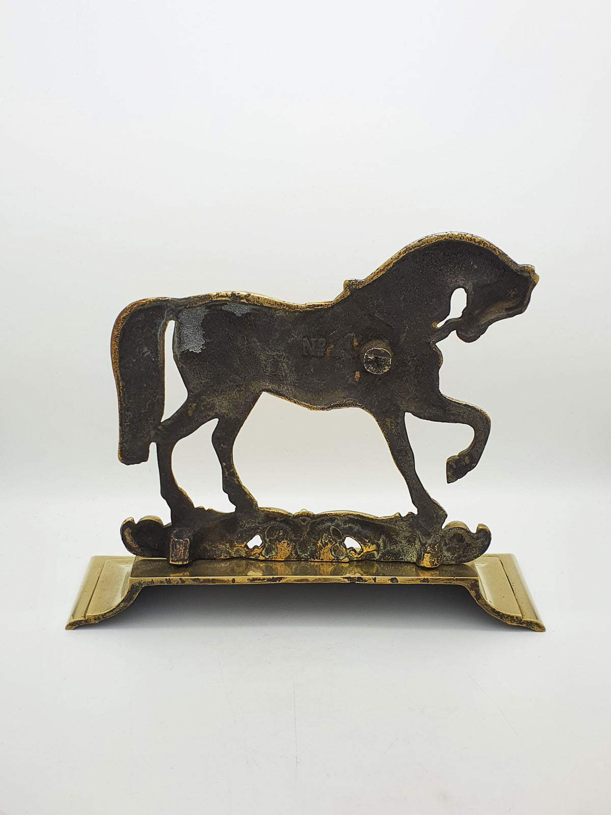 Antique Victorian Cast Brass Horse Doorstop – circa 1880