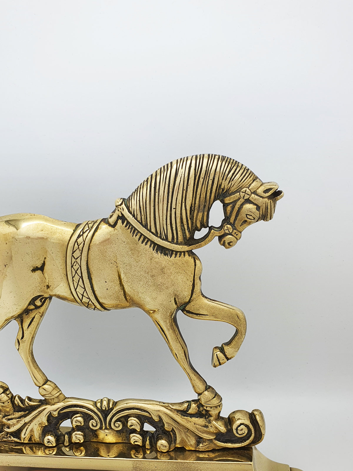 Antique Victorian Cast Brass Horse Doorstop – circa 1880