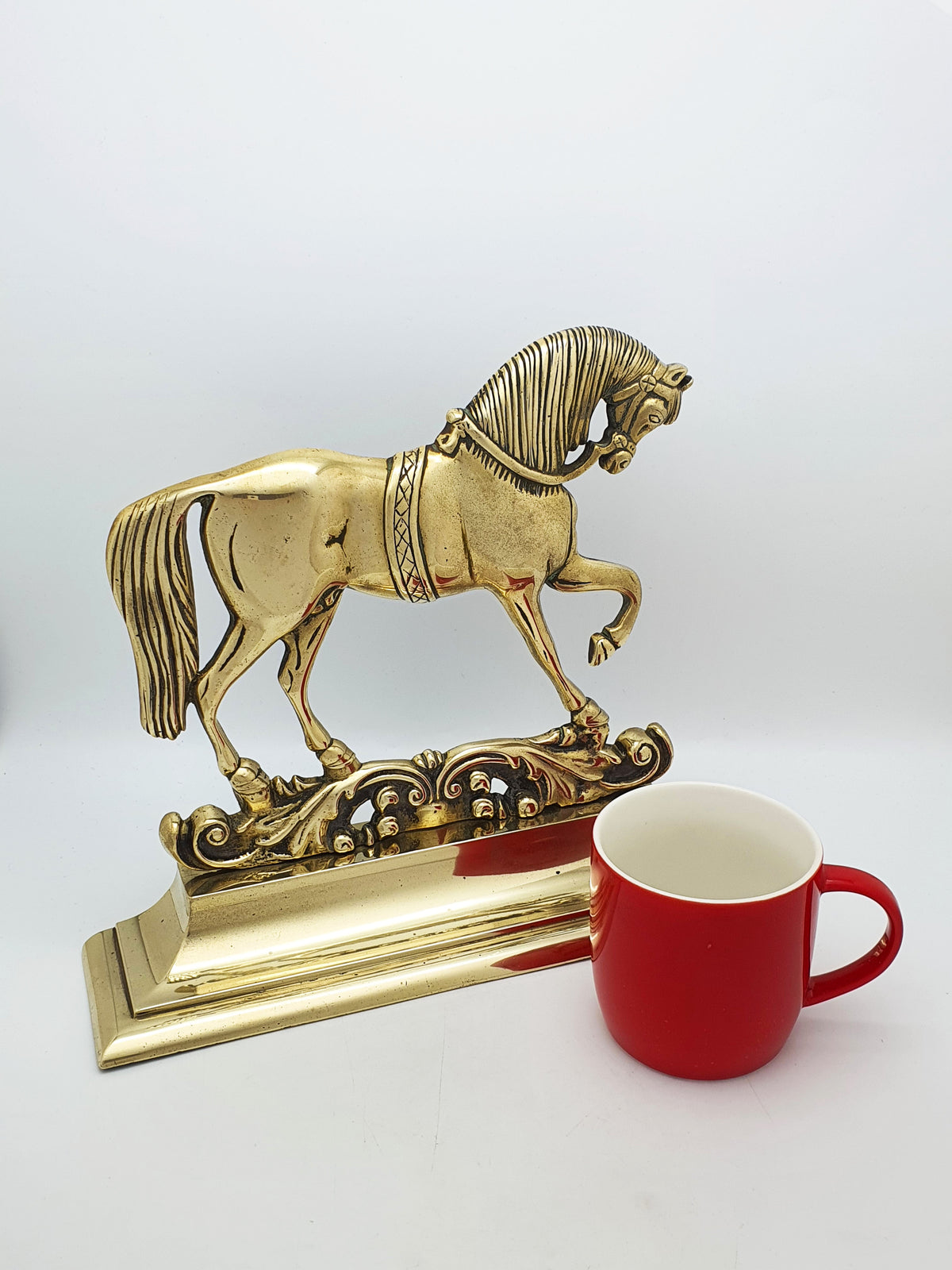 Antique Victorian Cast Brass Horse Doorstop – circa 1880