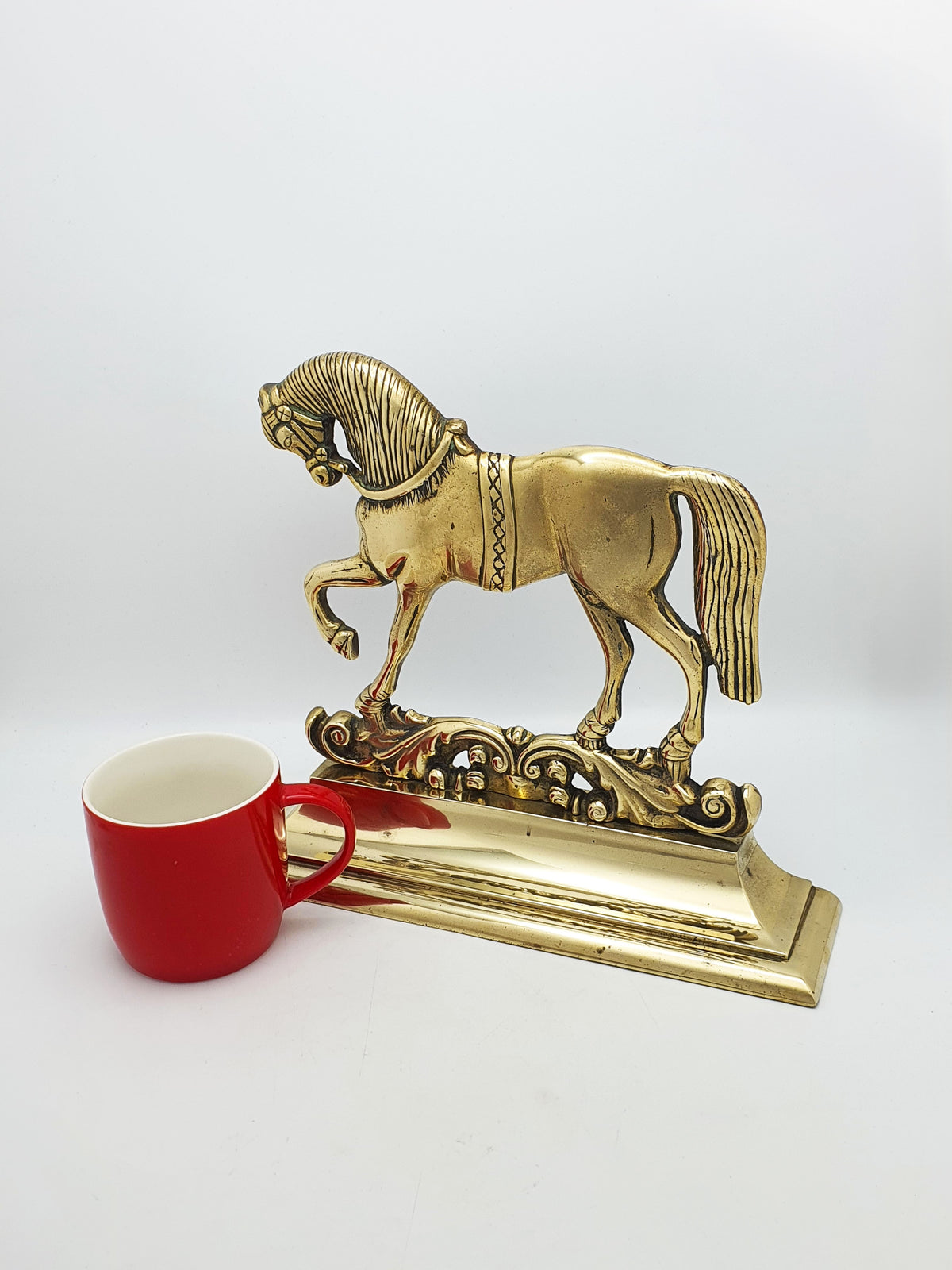 Antique Victorian Cast Brass Horse Doorstop – circa 1880