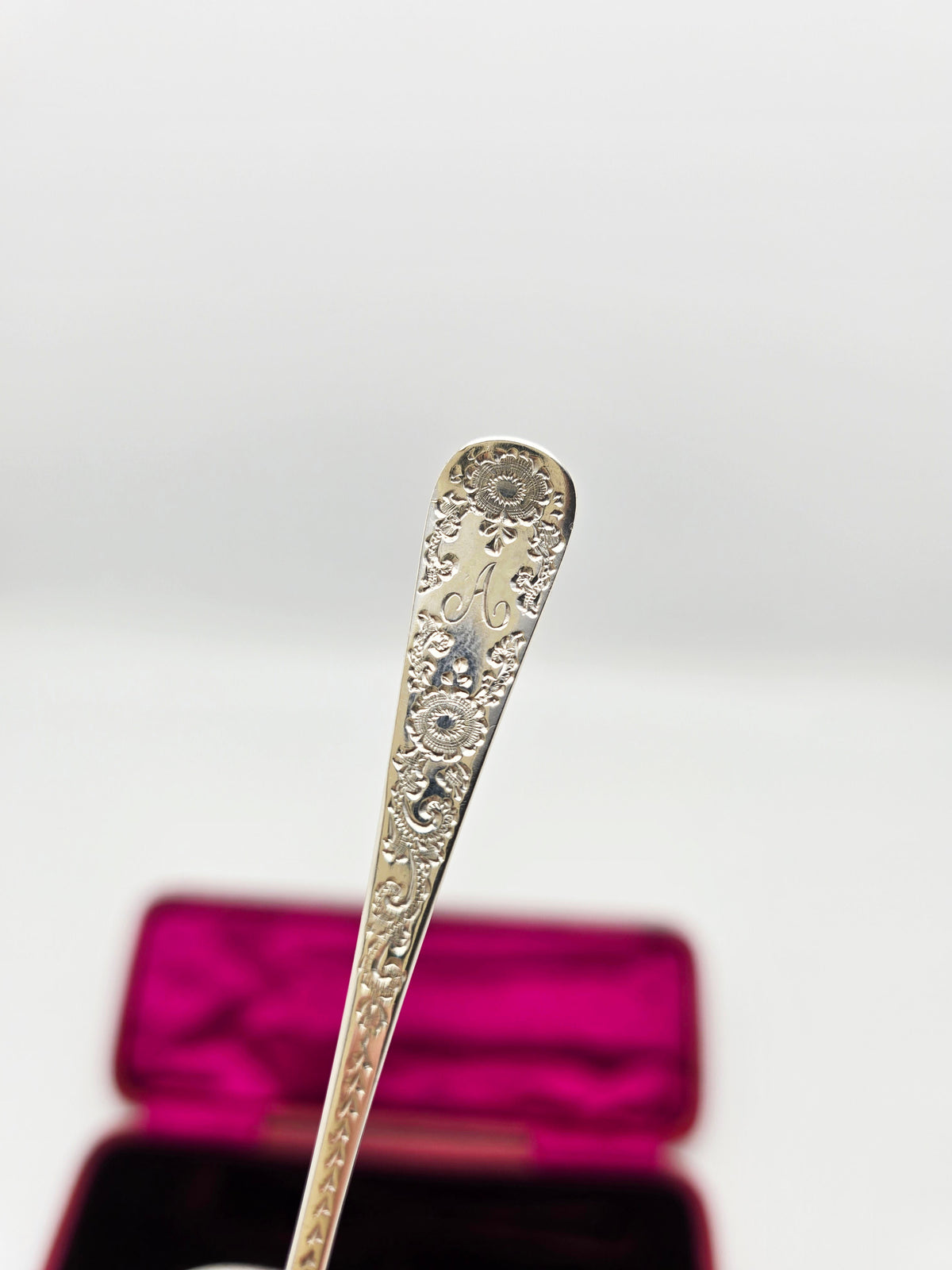 Antique Edwardian Sterling Silver Engraved Butter Spreaders - 1903