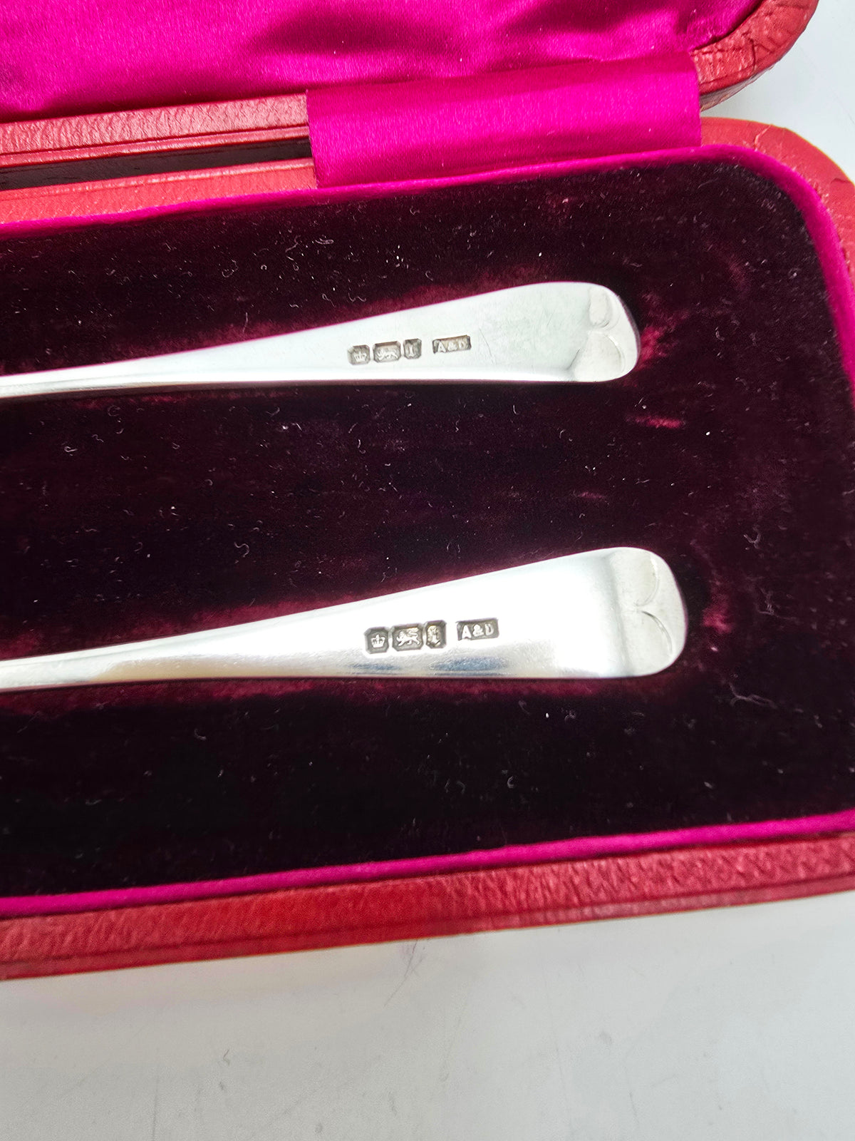 Antique Edwardian Sterling Silver Engraved Butter Spreaders - 1903