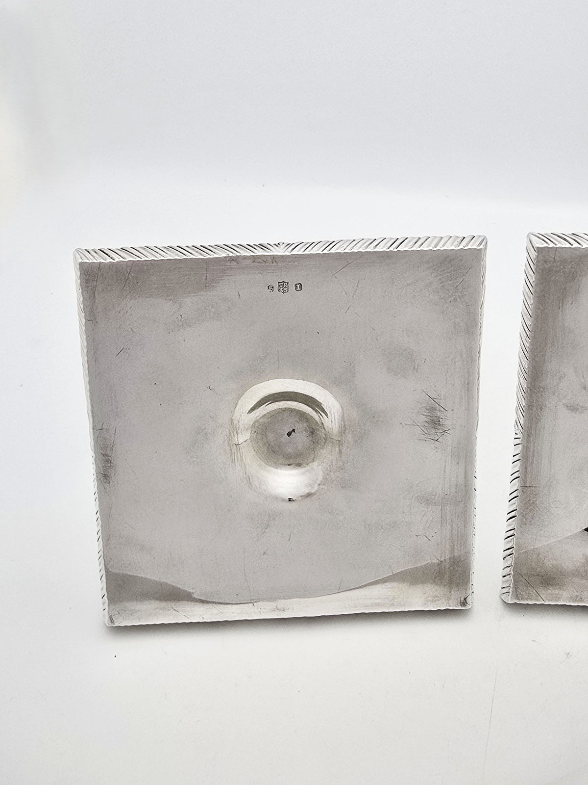 Antique Silver Plated Tray Based Candlesticks Pair – circa 1920