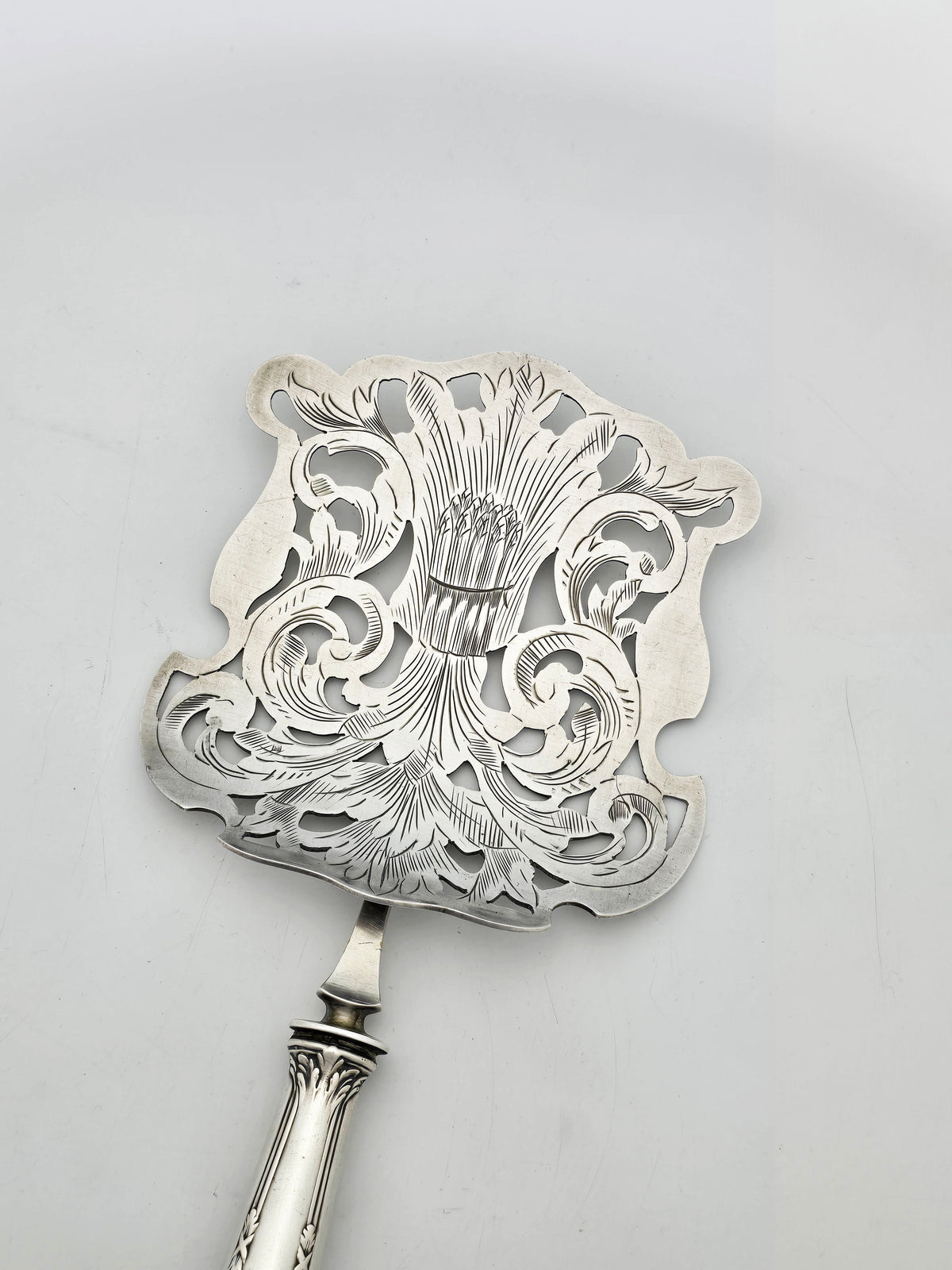 Antique German Silver Handled Pierced and Engraved Server – circa 1900