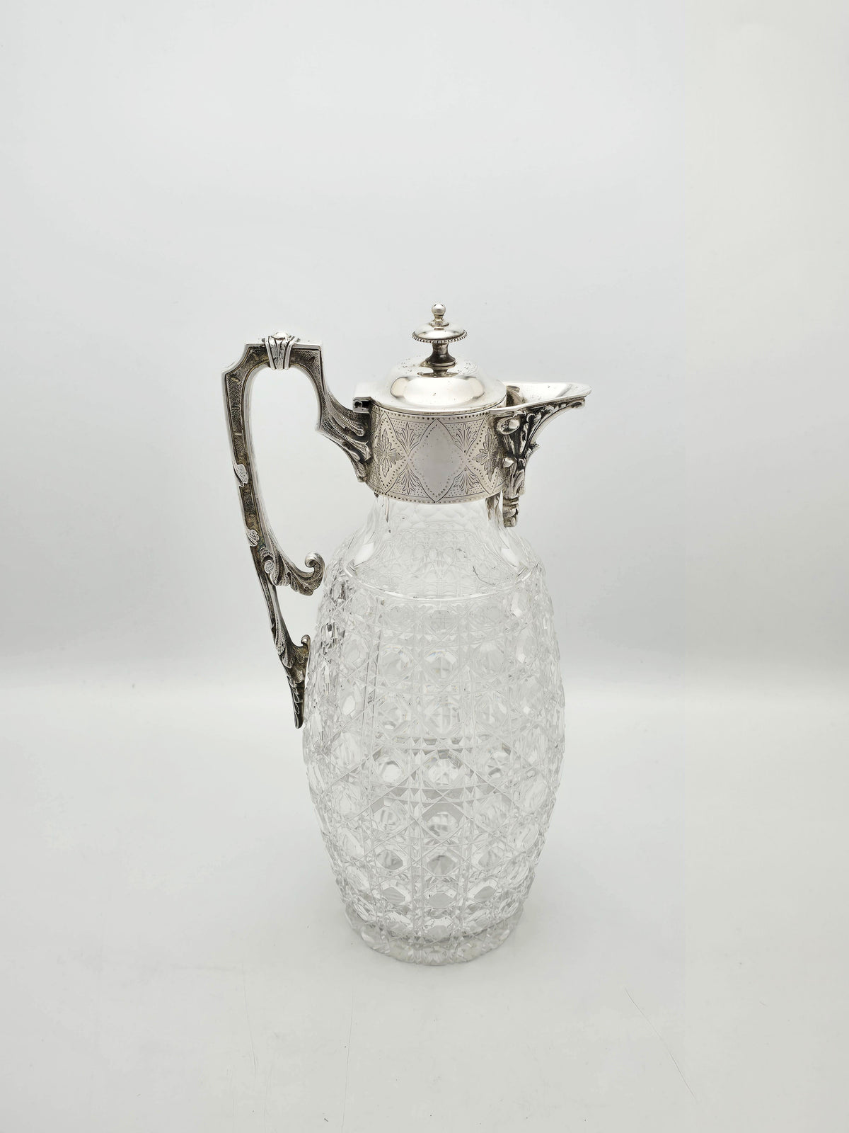 Antique Victorian Silver Plate and Cut Glass Claret Jug – circa 1890