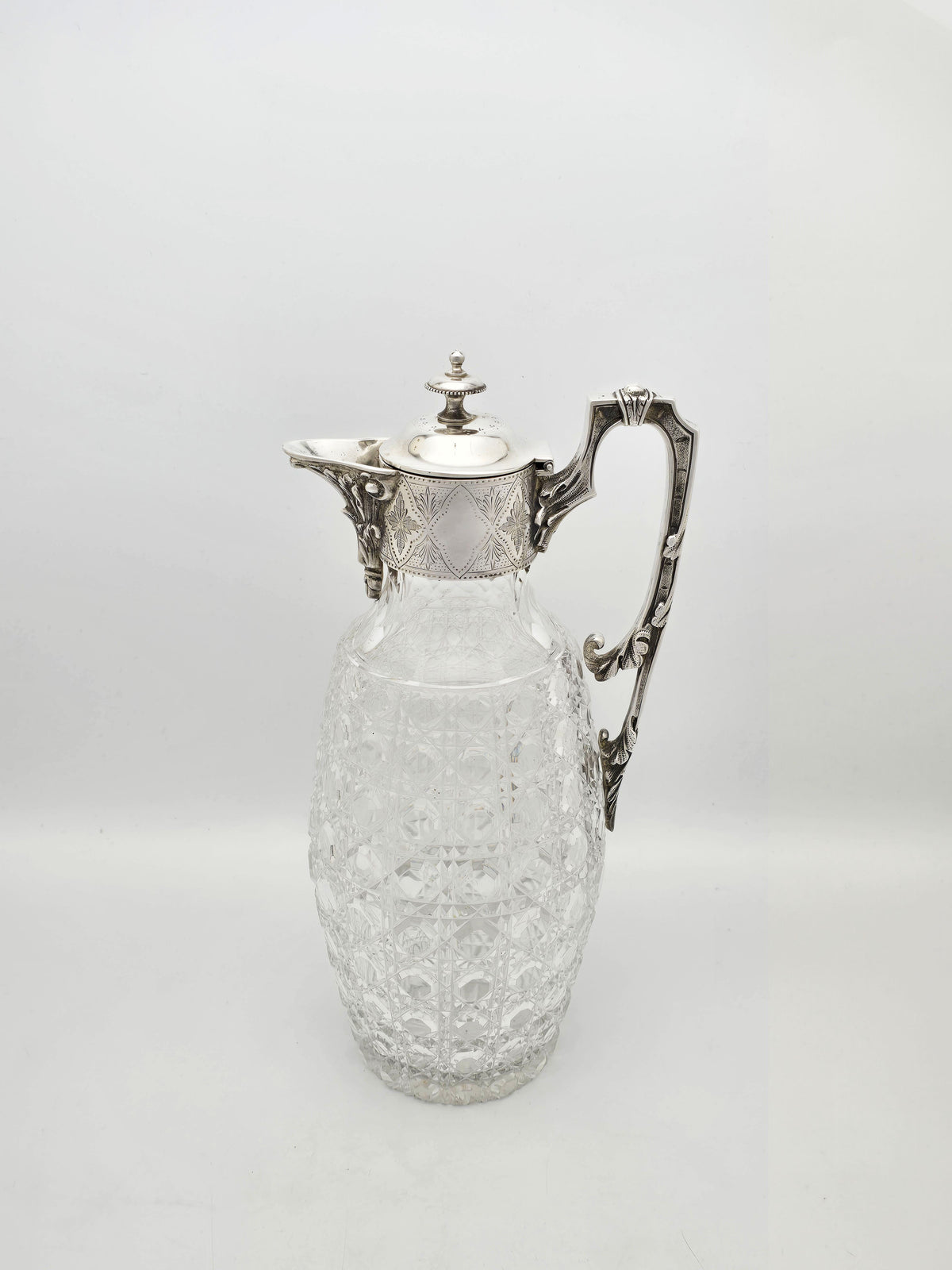 Antique Victorian Silver Plate and Cut Glass Claret Jug – circa 1890