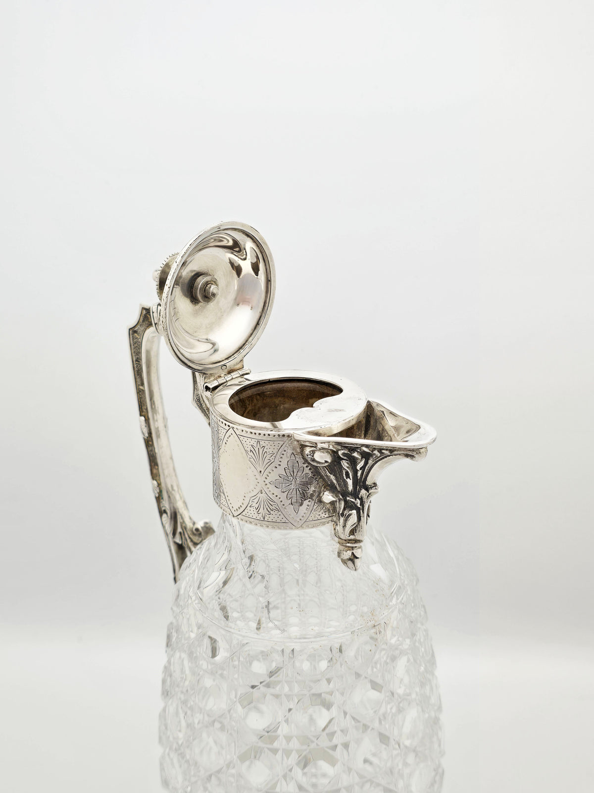 Antique Victorian Silver Plate and Cut Glass Claret Jug – circa 1890