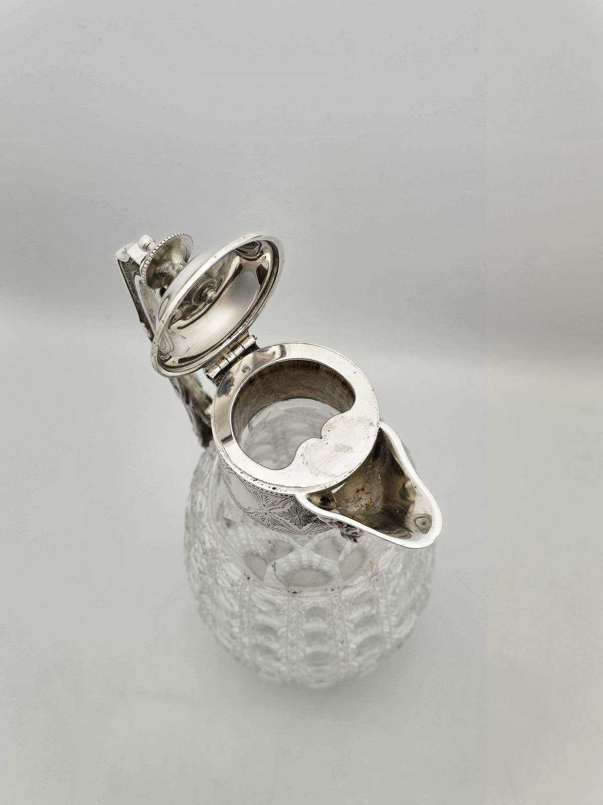 Antique Victorian Silver Plate and Cut Glass Claret Jug – circa 1890
