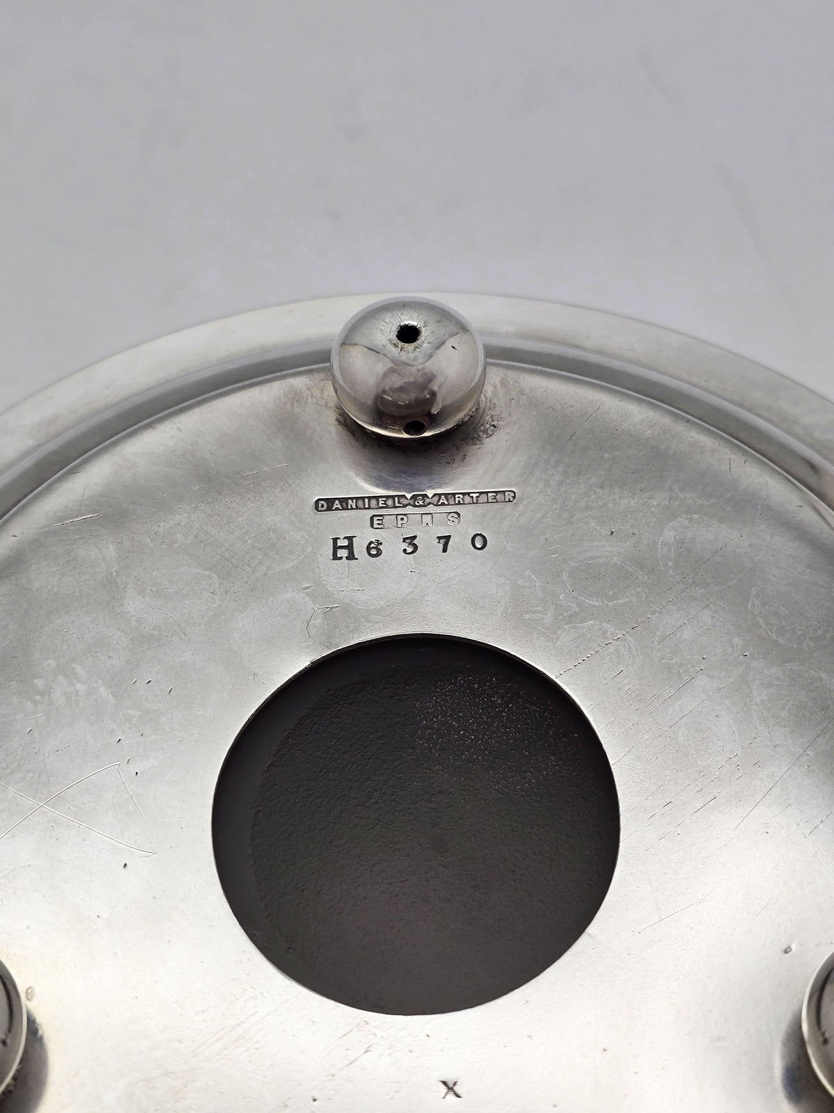 Antique Silver Plated Round Butter Dish With Frosted Glass Liner – circa 1920