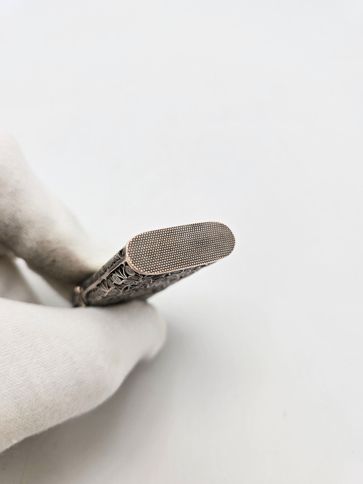 Antique Continental Silver On Copper Filigree Vesta Match Safe – circa 1910