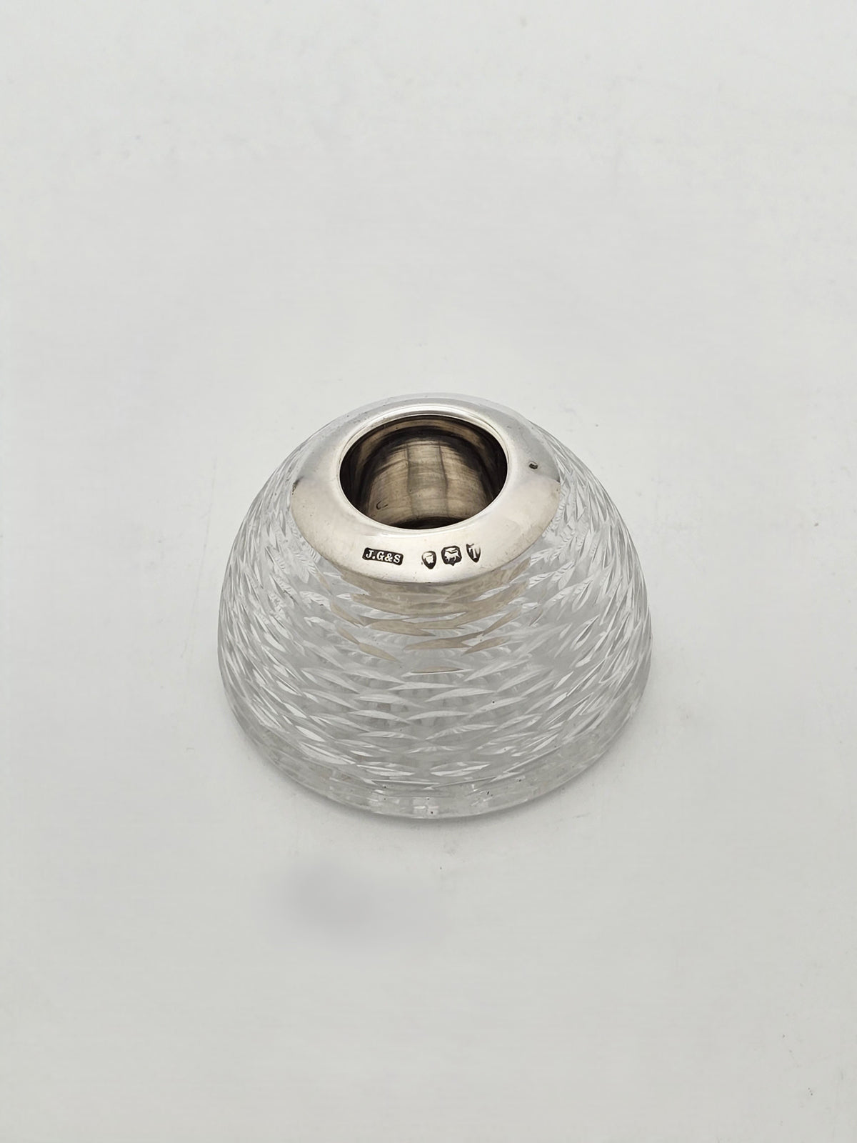 Antique Victorian Sterling Silver & Cut Glass Match Striker – London, 1894