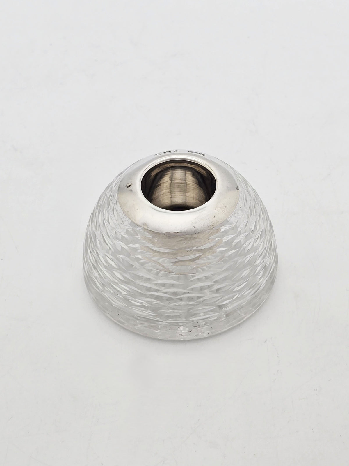 Antique Victorian Sterling Silver & Cut Glass Match Striker – London, 1894