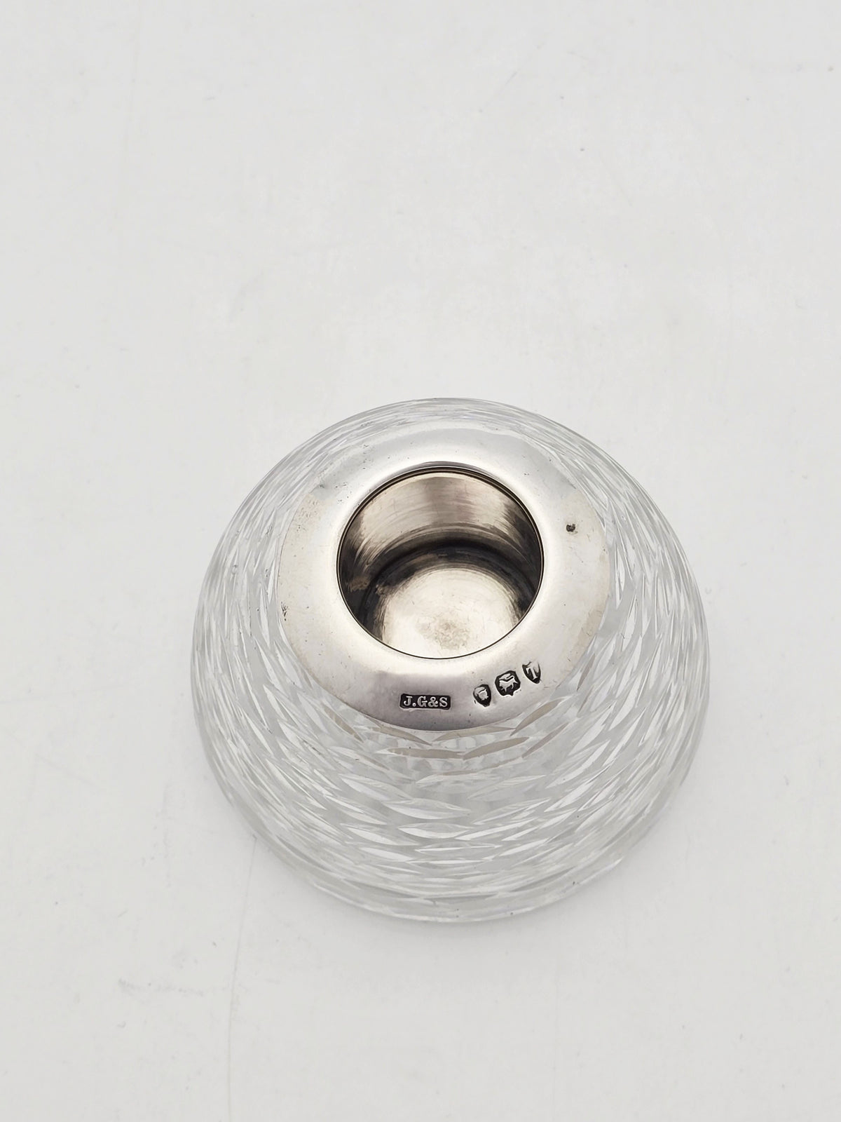 Antique Victorian Sterling Silver & Cut Glass Match Striker – London, 1894