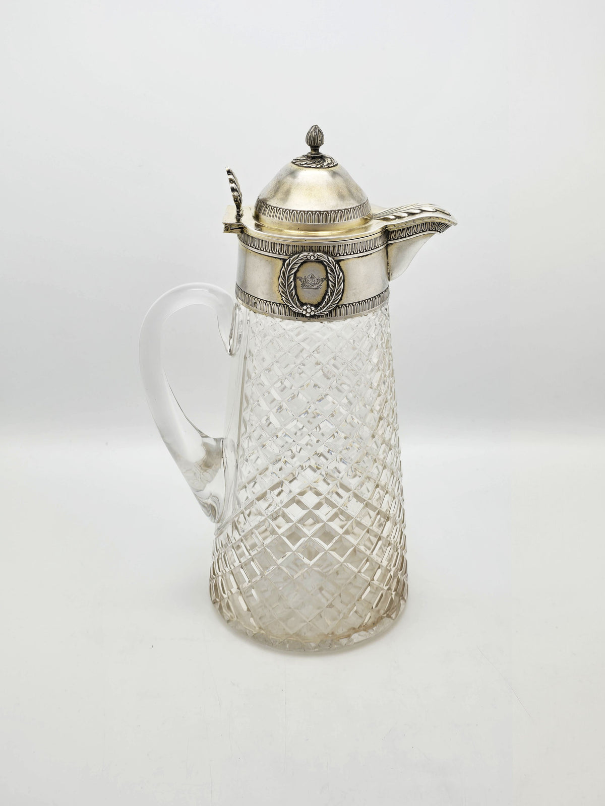 Antique French Silver Mounted Cut Crystal Claret Jug – circa 1870