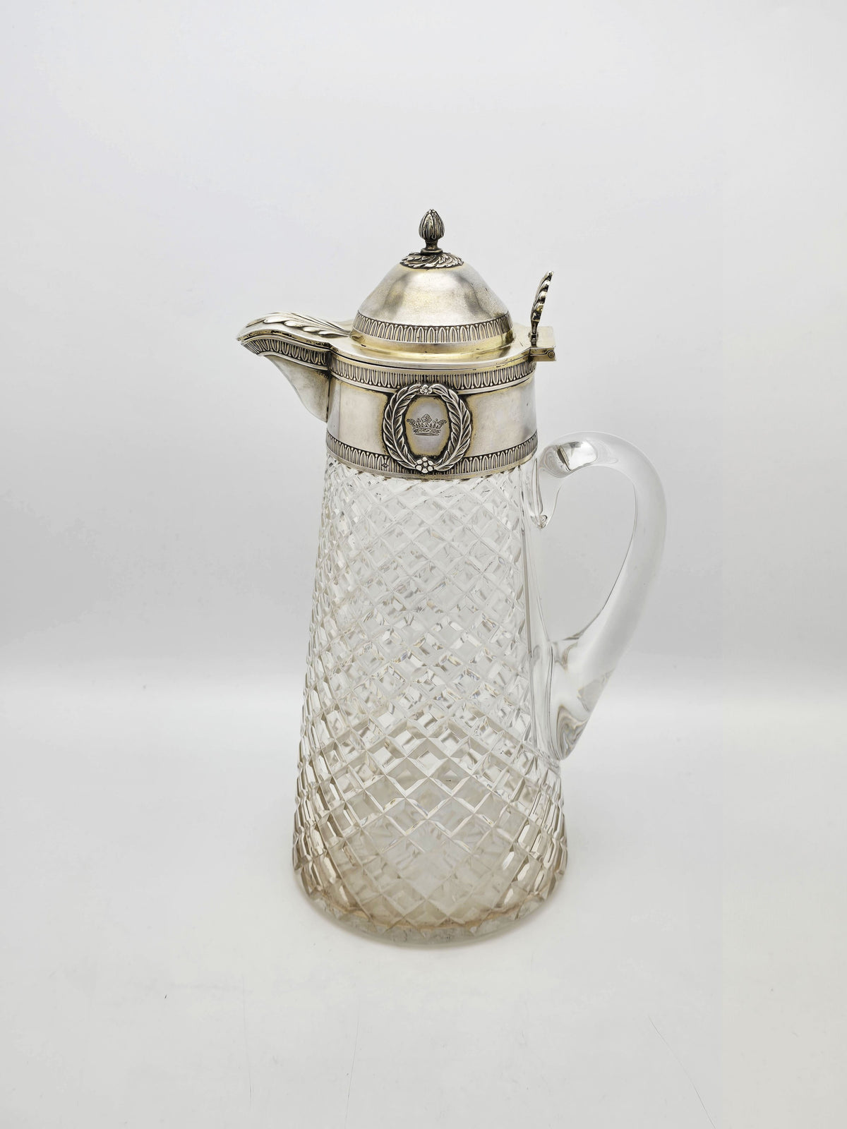 Antique French Silver Mounted Cut Crystal Claret Jug – circa 1870