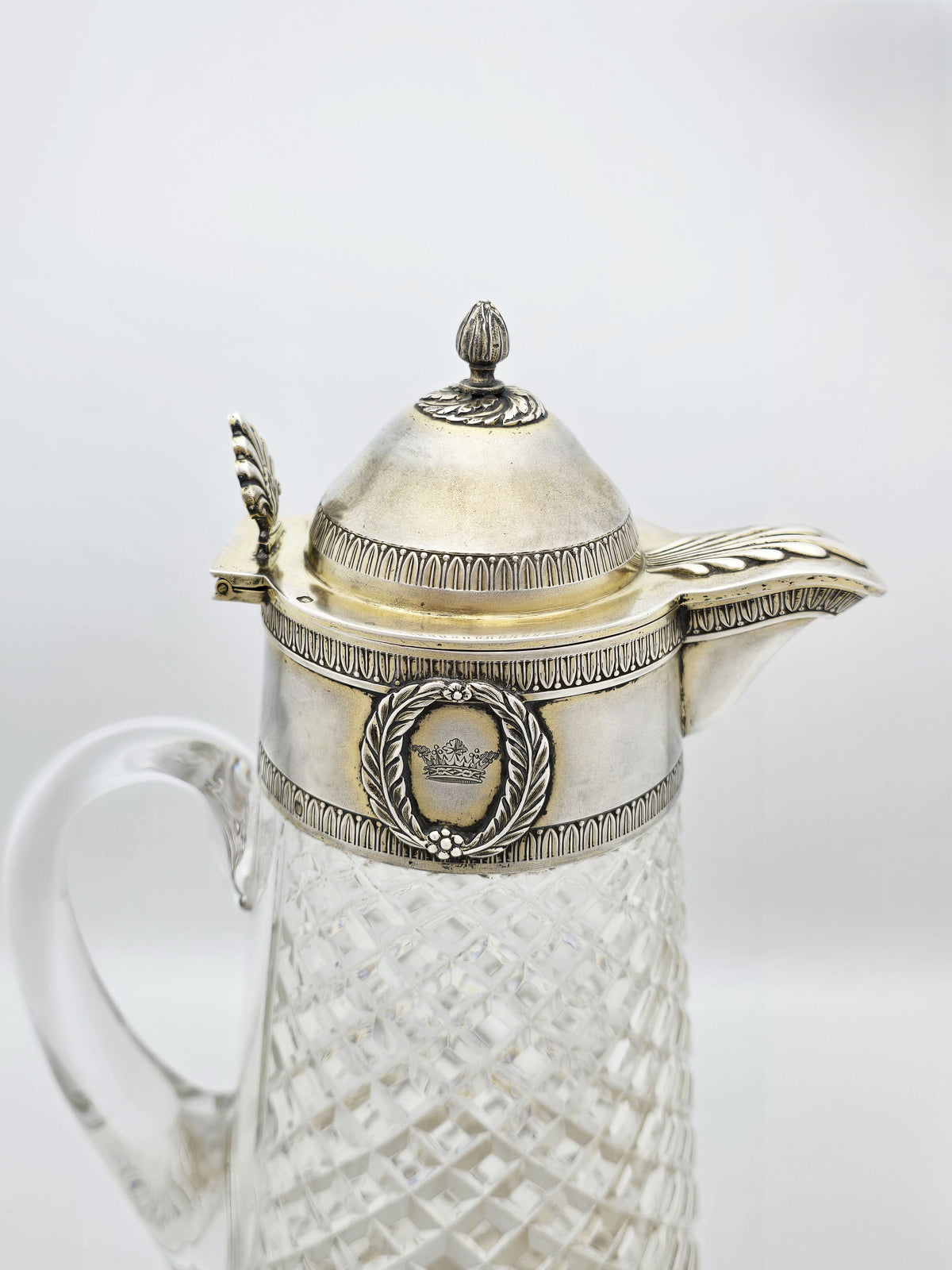 Antique French Silver Mounted Cut Crystal Claret Jug – circa 1870