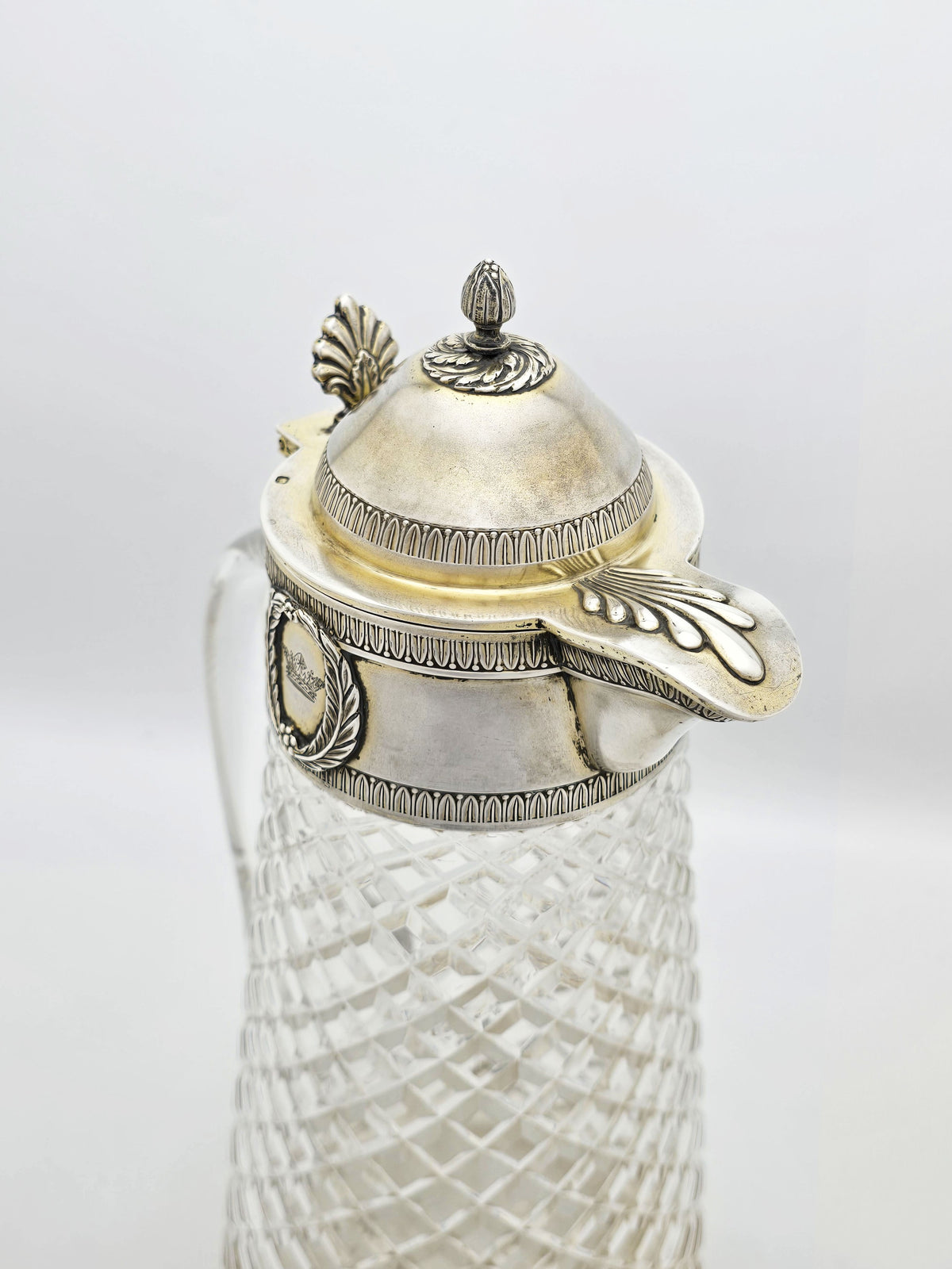 Antique French Silver Mounted Cut Crystal Claret Jug – circa 1870
