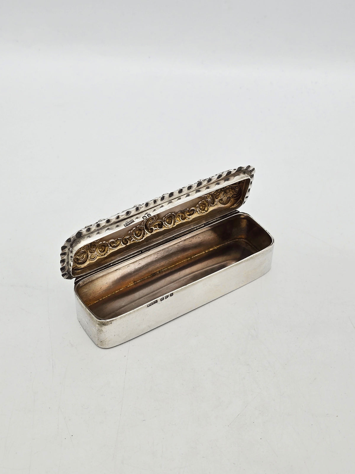 Antique Victorian Sterling Silver Embossed Trinket Box – Chester, 1899