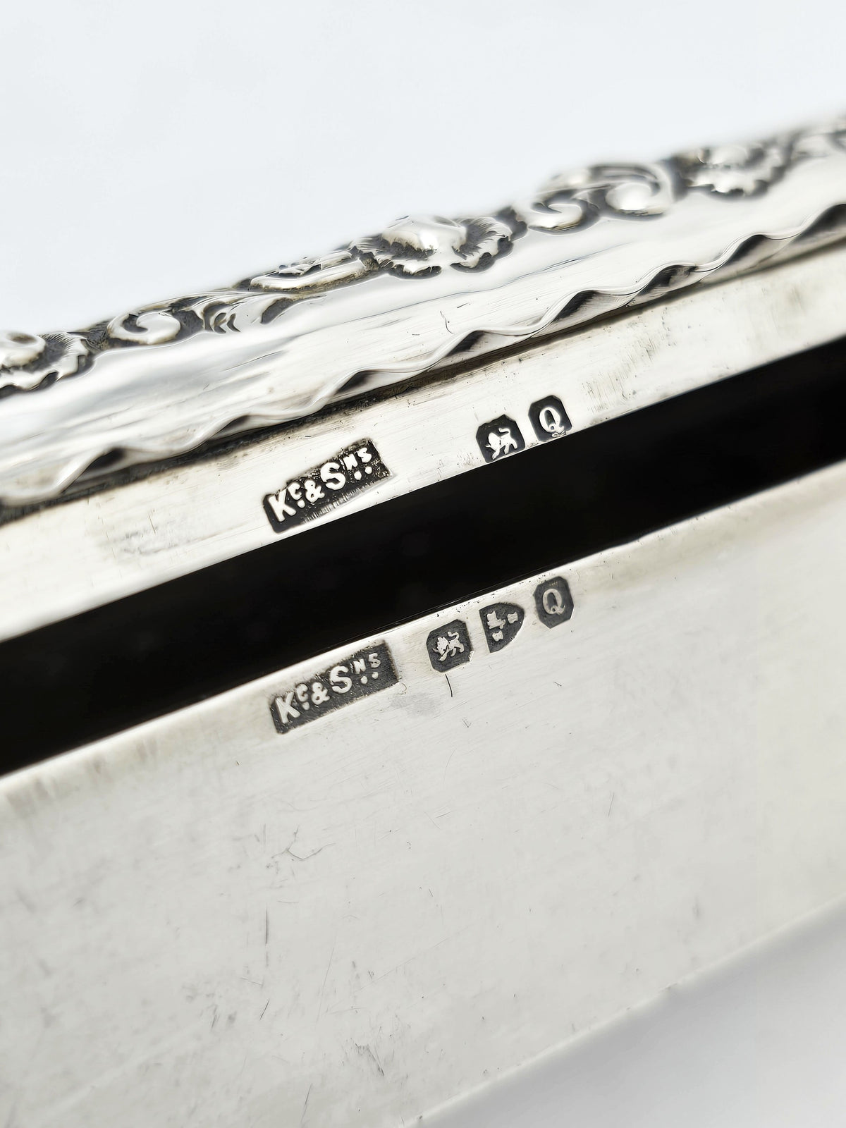 Antique Victorian Sterling Silver Embossed Trinket Box – Chester, 1899