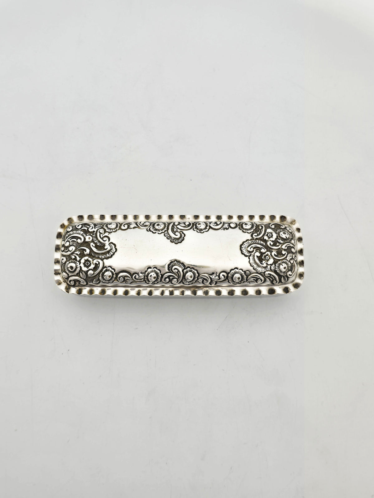Antique Victorian Sterling Silver Embossed Trinket Box – Chester, 1899