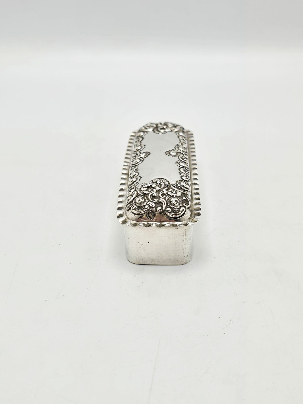 Antique Victorian Sterling Silver Embossed Trinket Box – Chester, 1899