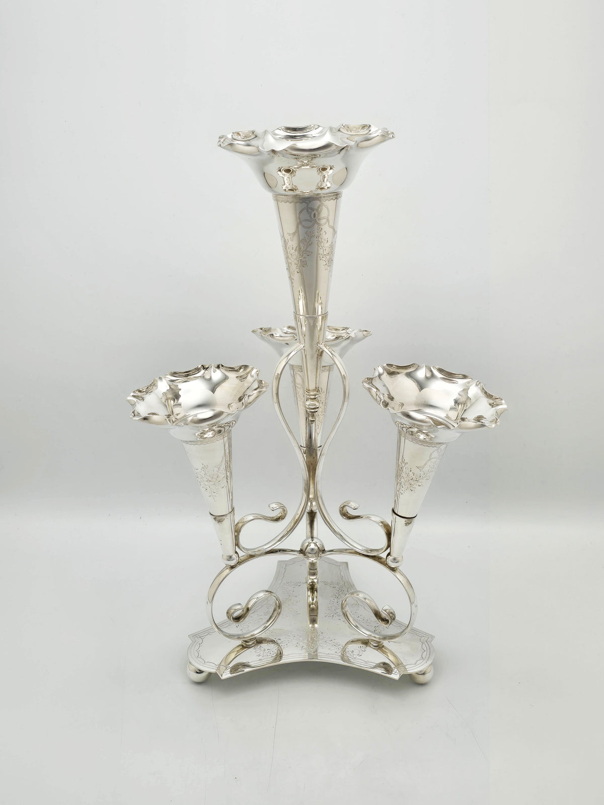 Antique Edwardian Silver Plated Trumpet Epergne Centrepiece – circa 1905