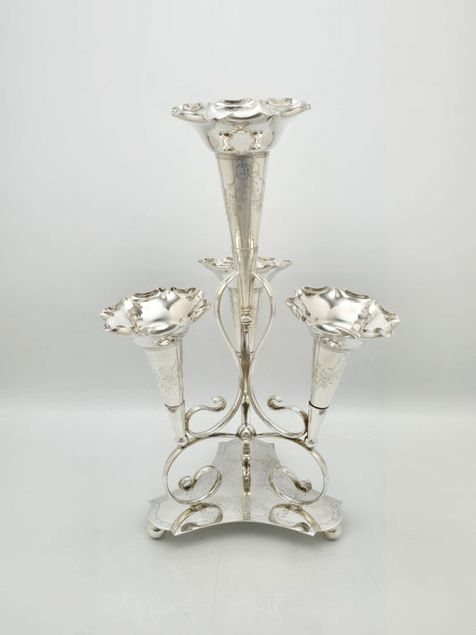 Antique Edwardian Silver Plated Trumpet Epergne Centrepiece – circa 1905