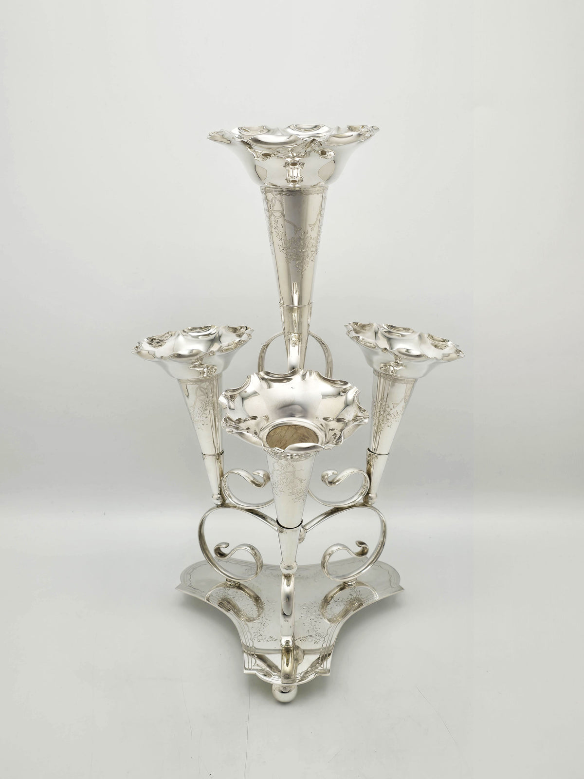 Antique Edwardian Silver Plated Trumpet Epergne Centrepiece – circa 1905