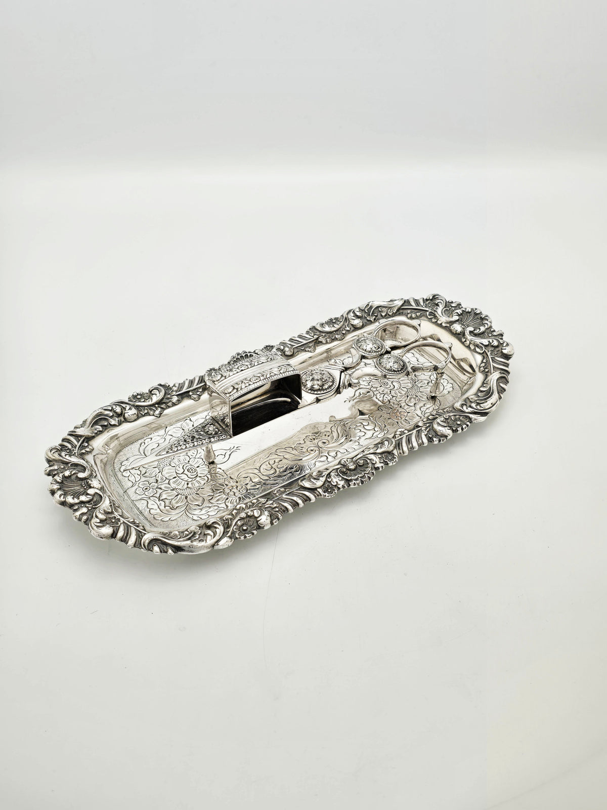 Antique Victorian Silver Plated Candle Snuffer Set circa 1890