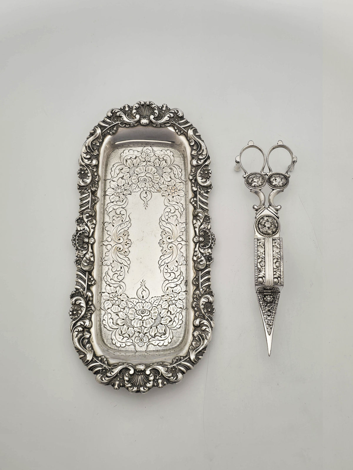 Antique Victorian Silver Plated Candle Snuffer Set circa 1890