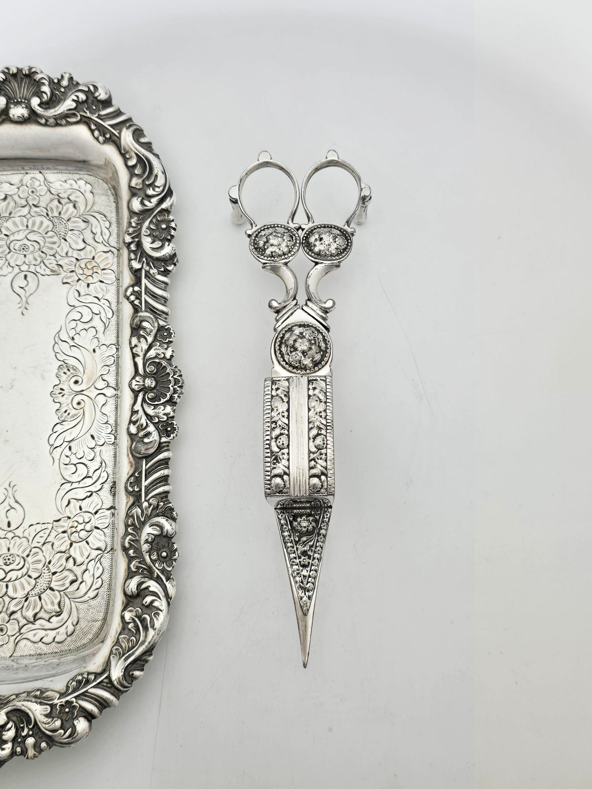 Antique Victorian Silver Plated Candle Snuffer Set circa 1890