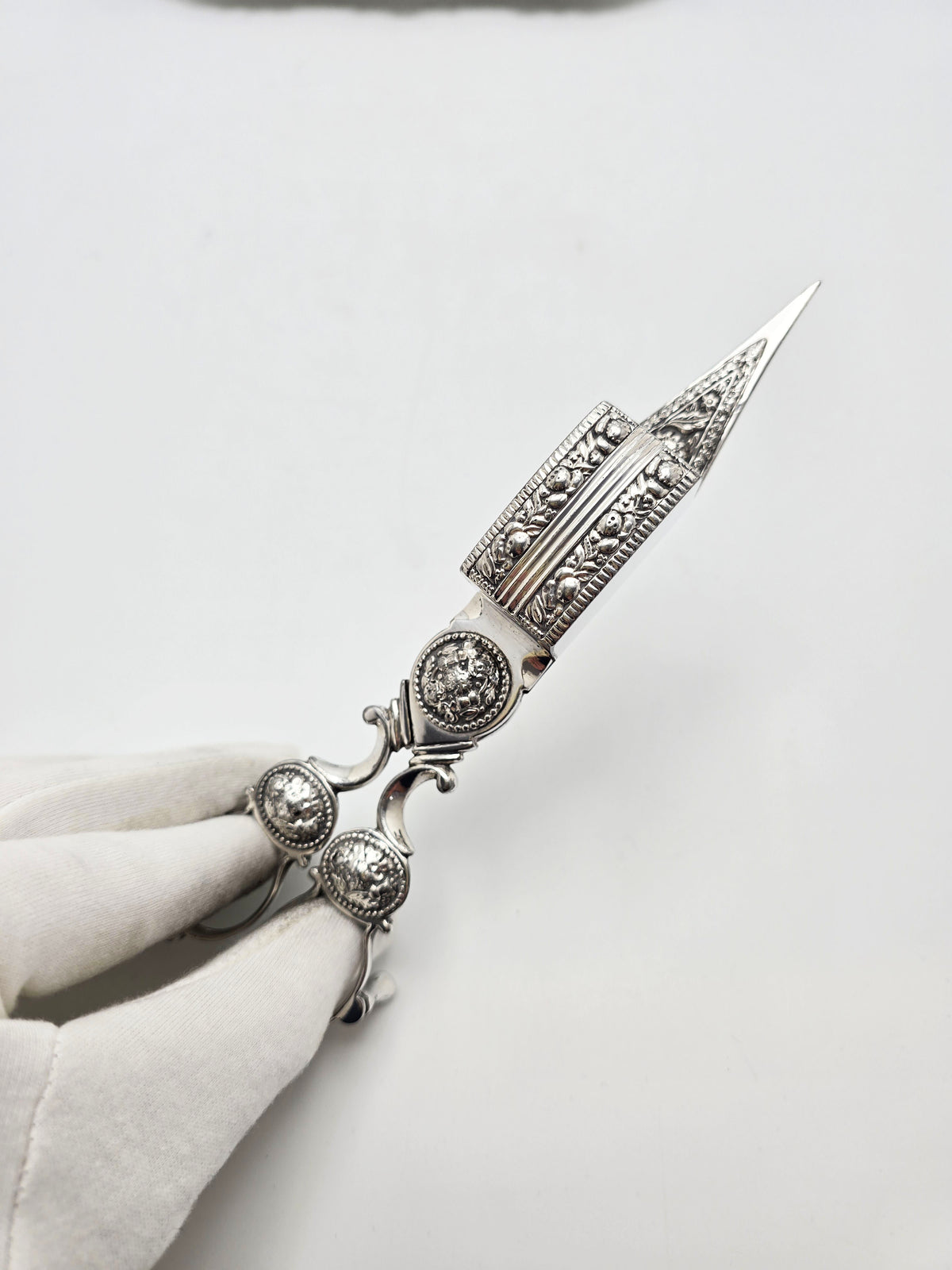 Antique Victorian Silver Plated Candle Snuffer Set circa 1890