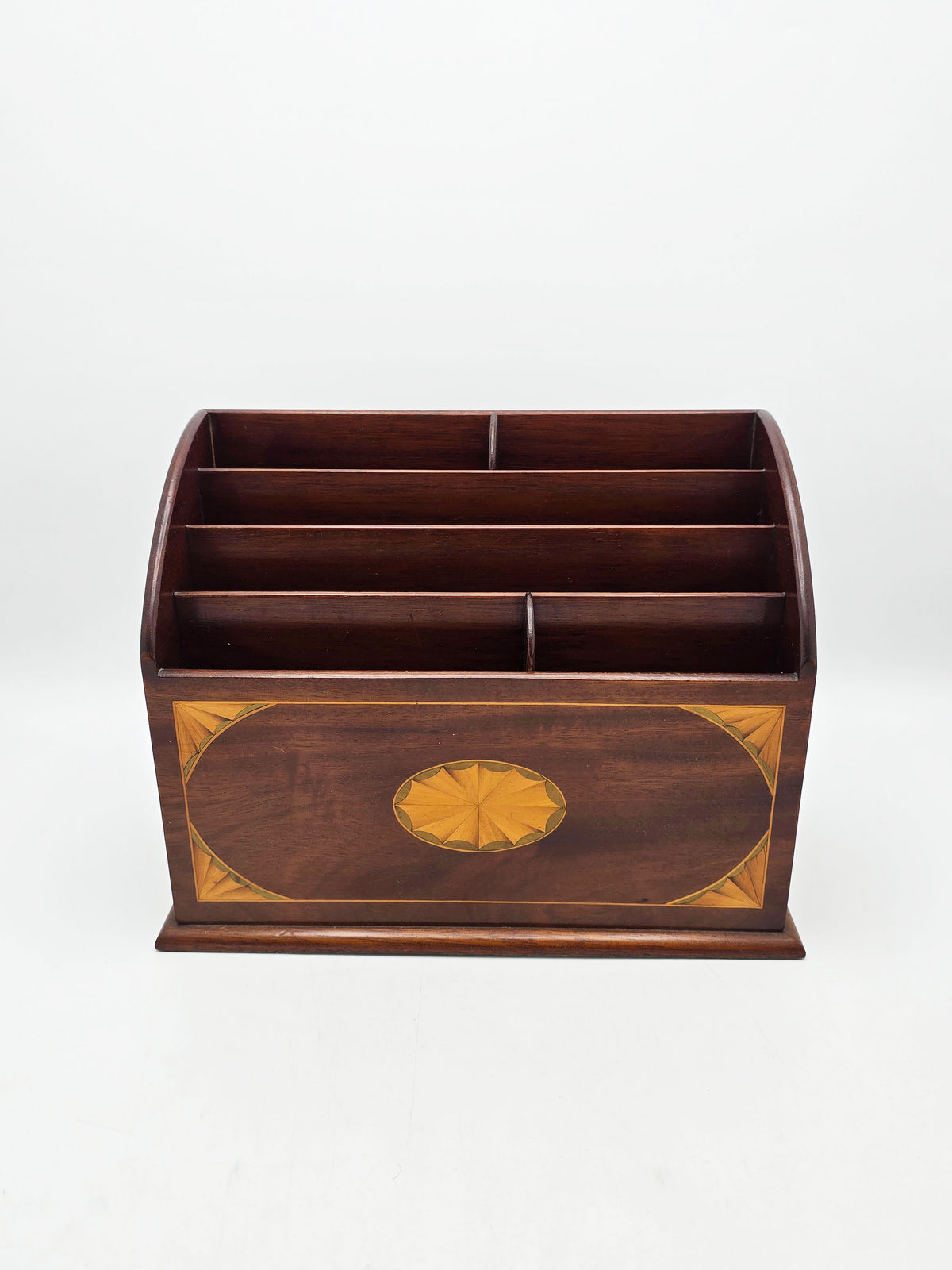 Antique Edwardian Mahogany Inlaid Desk Tidy circa 1905